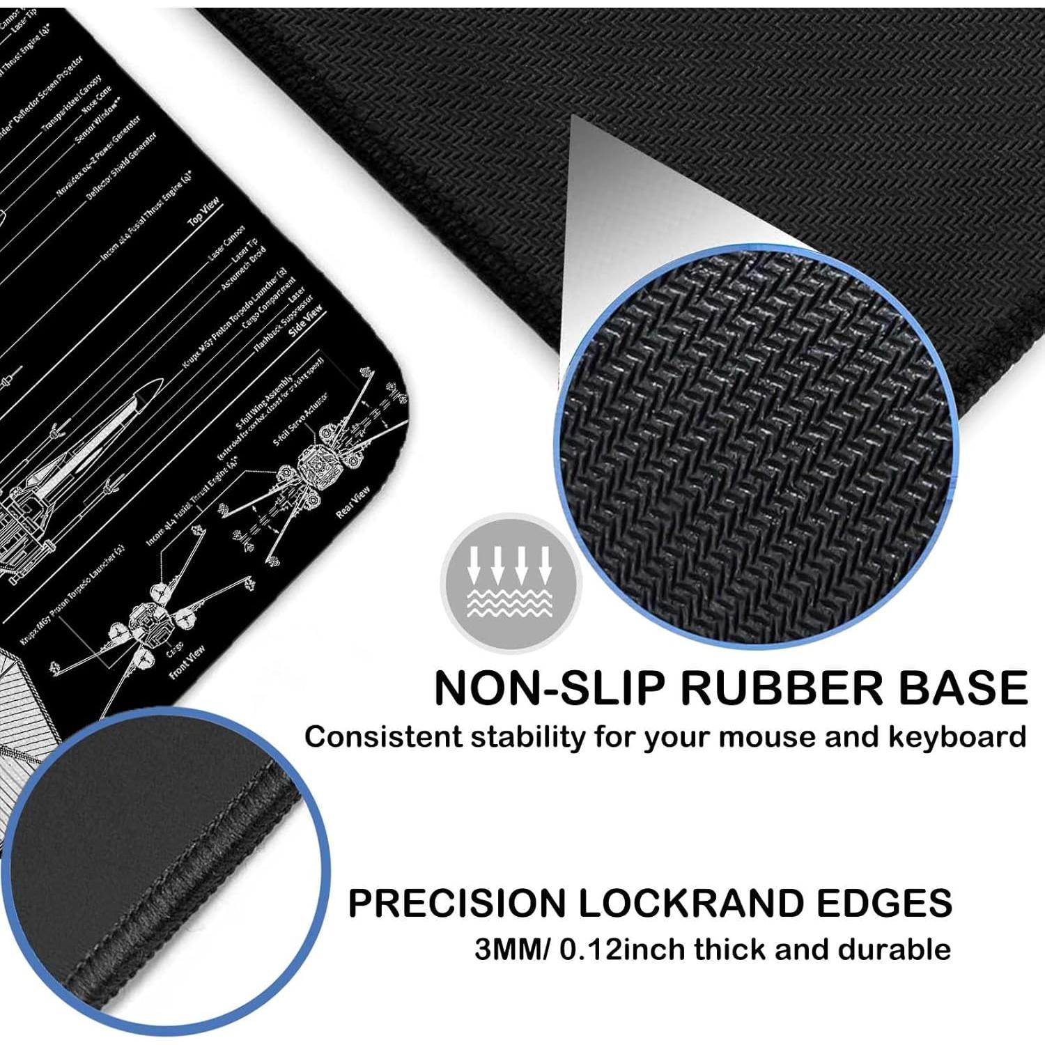 Alfombrilla de Ratón Grande GZESZT 80x30 cm Antideslizante