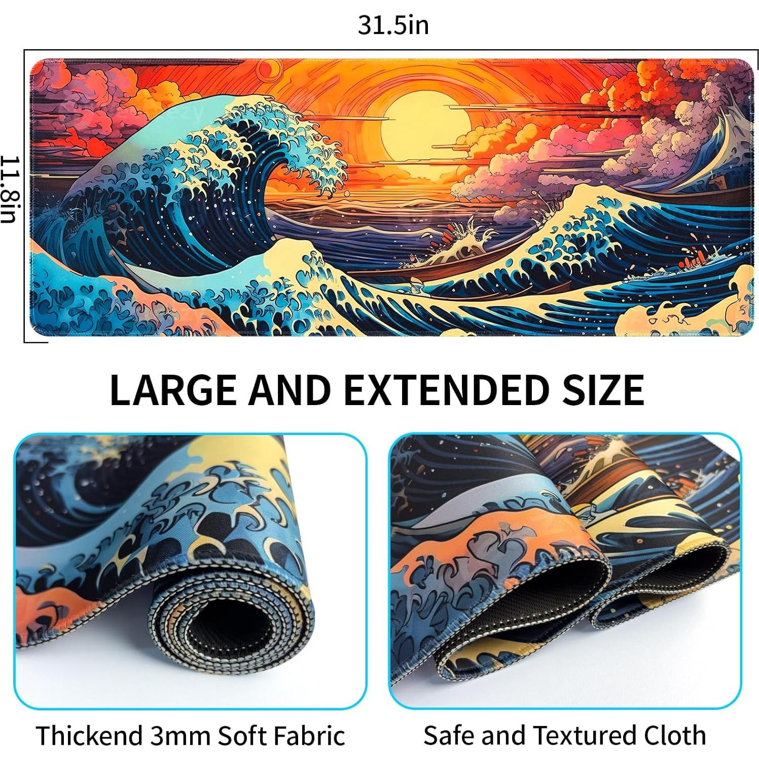 Alfombrilla de Ratón XL Meetcolor Ola del Mar 80x30 cm