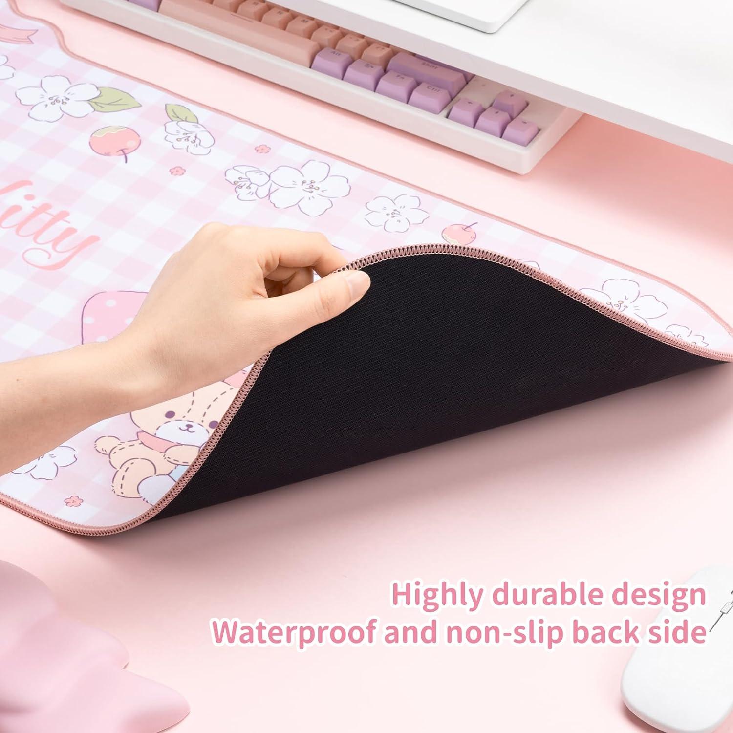 Alfombrilla de Ratón Kuitmor Rosa Grande Antideslizante 82x39cm