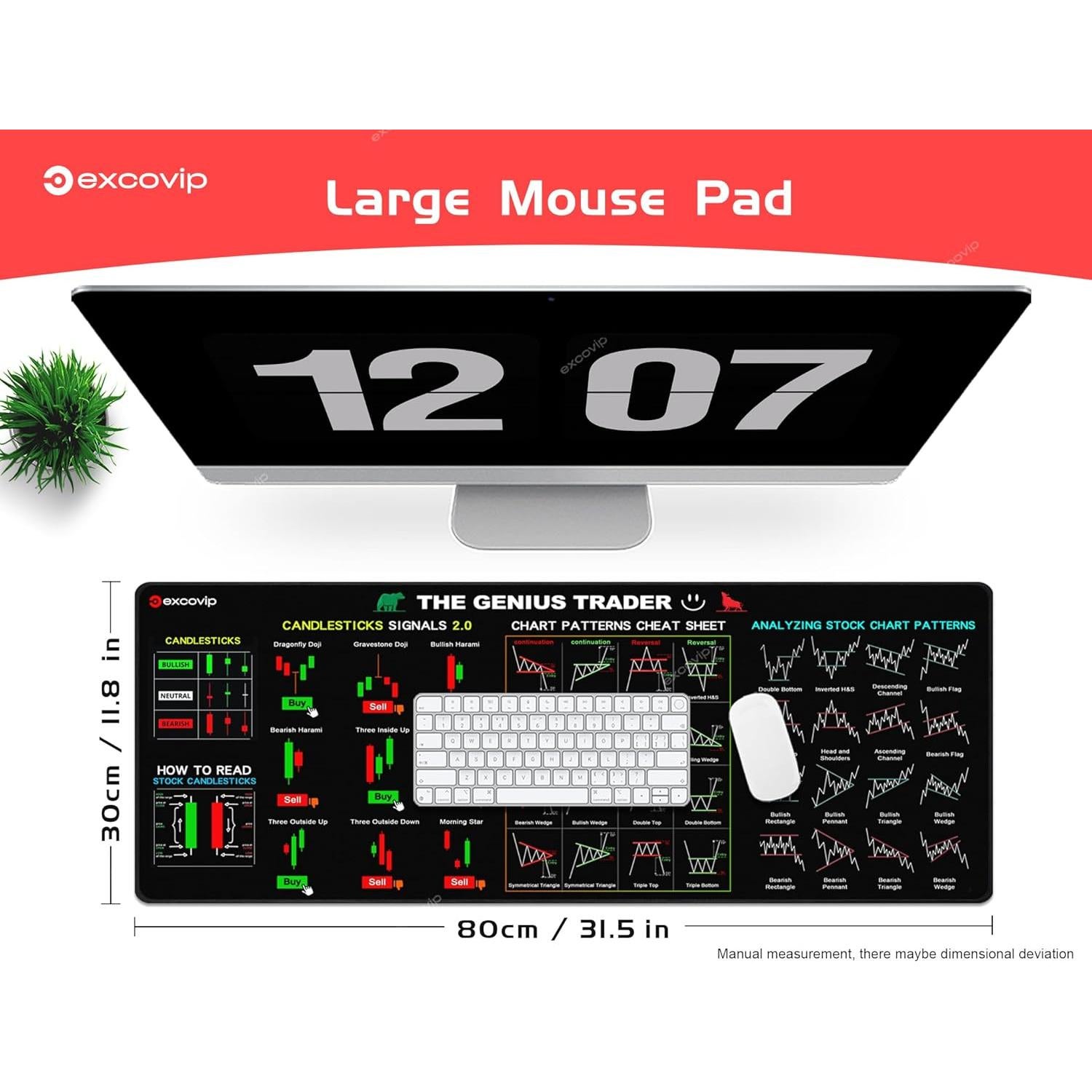 Alfombrilla de Ratón Grande Ablieve 800x300mm Antideslizante