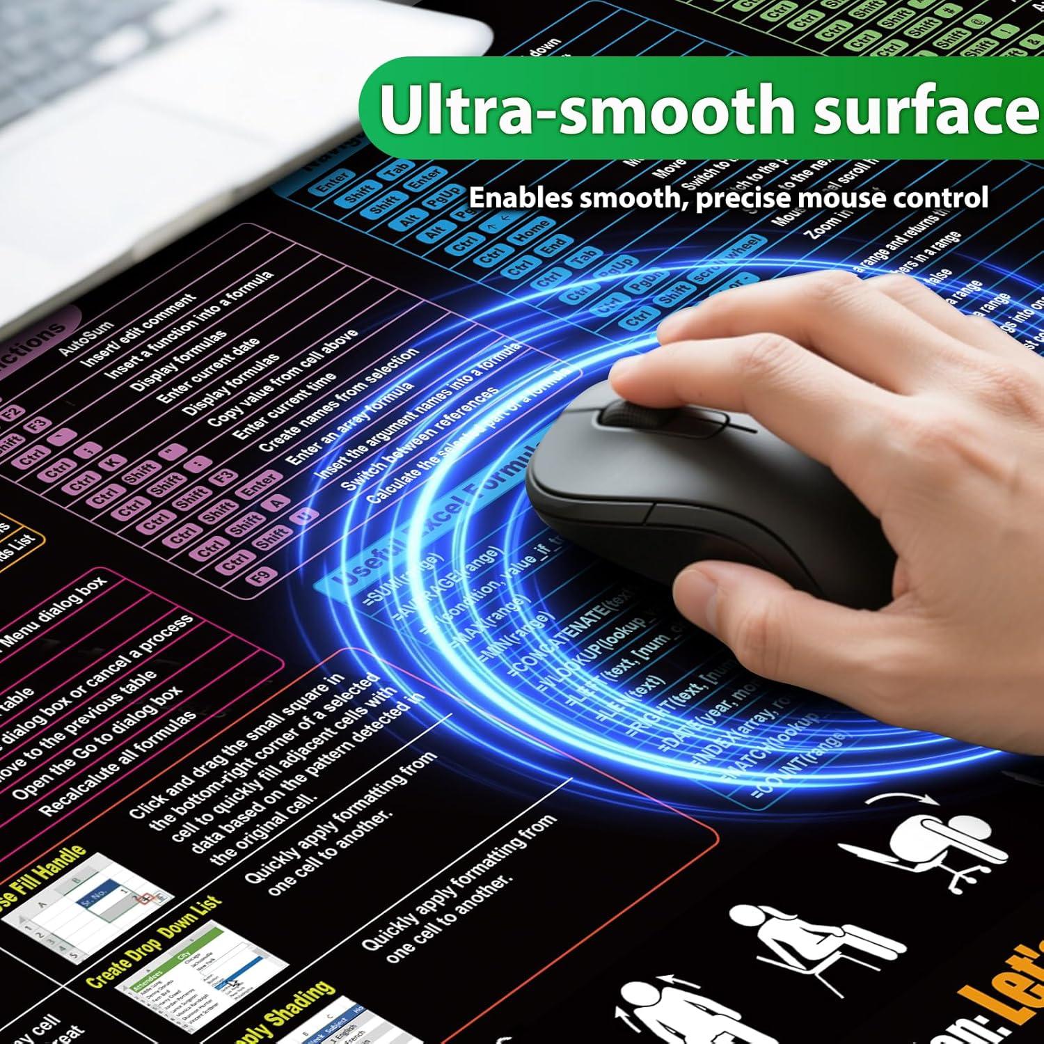 Alfombrilla de Escritorio XL Stalent con Atajos de Excel 800x300mm