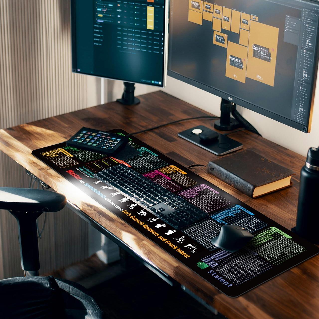 Alfombrilla de Escritorio XL Stalent con Atajos de Excel 800x300mm