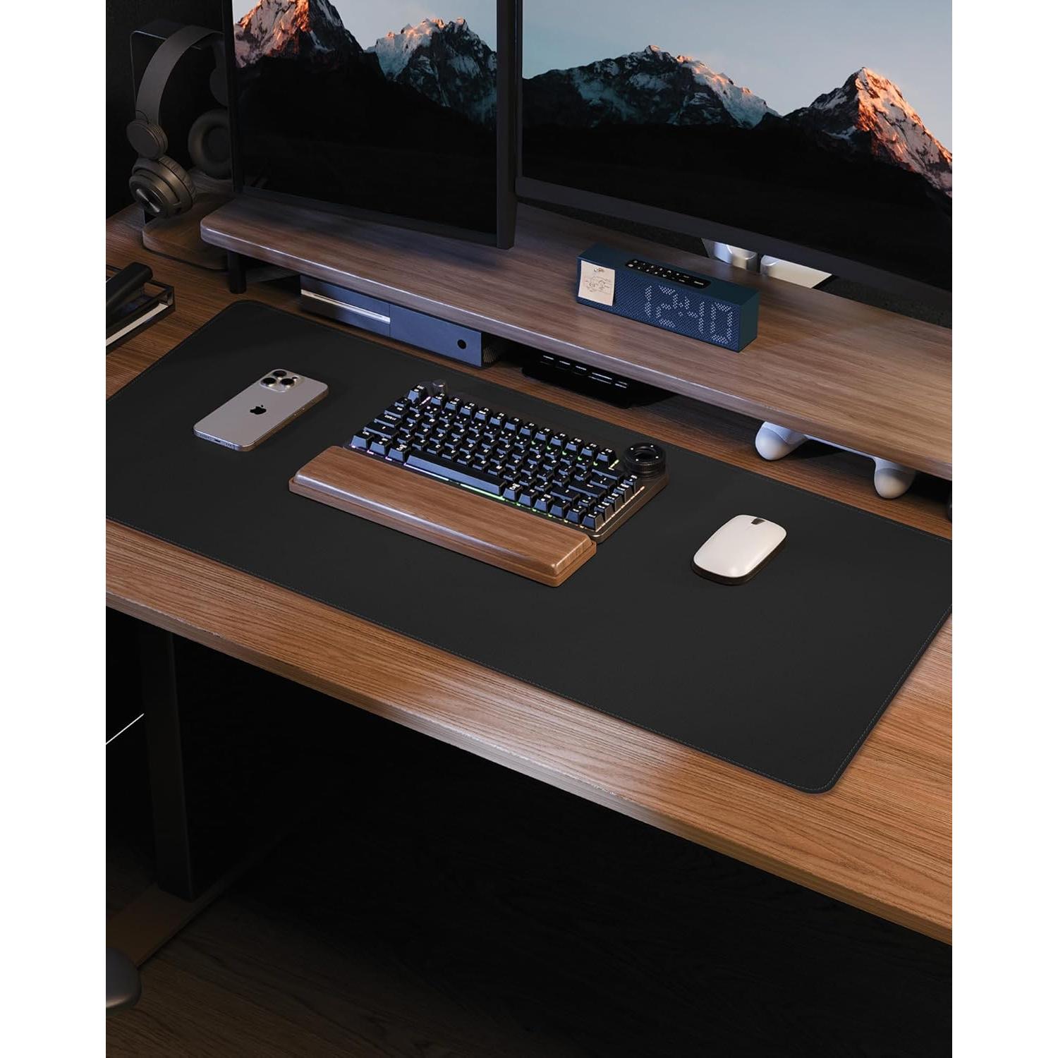 Alfombrilla de Escritorio AFIING Cuero PU Antideslizante 80x40cm