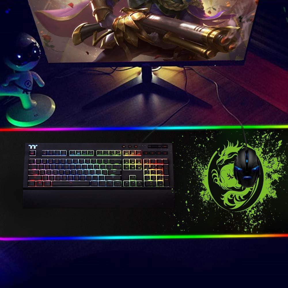 Alfombrilla de Teclado y Ratón RGB Trvaago 80x30cm Rojo