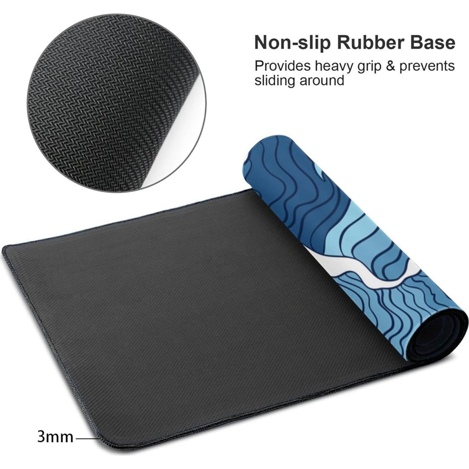 Alfombrilla de Ratón XL JUBC Azul y Blanca 80x30 cm Antideslizante