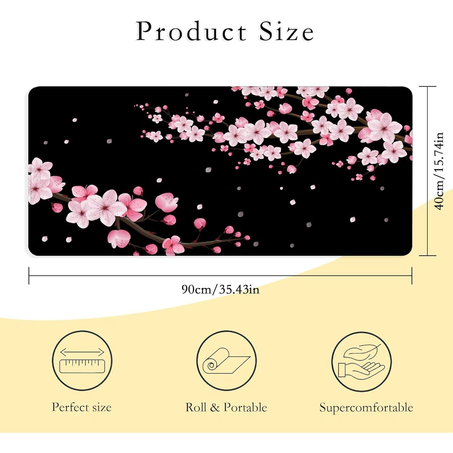 Alfombrilla de Ratón XL ZTHLL Flores de Cerezo 89x40 cm