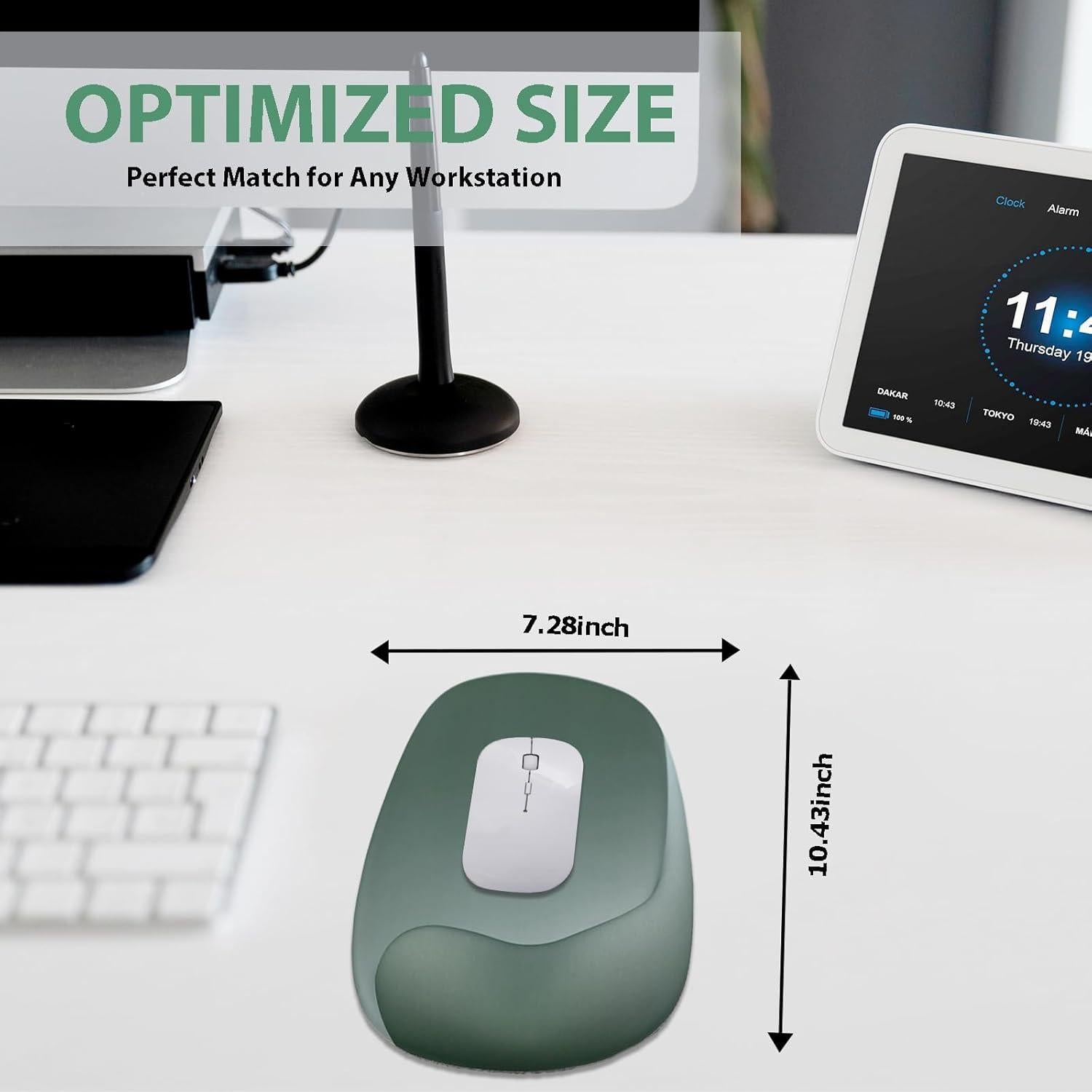 Alfombrilla de Ratón Ergonómica KUTAKTO con Reposamuñecas de Gel