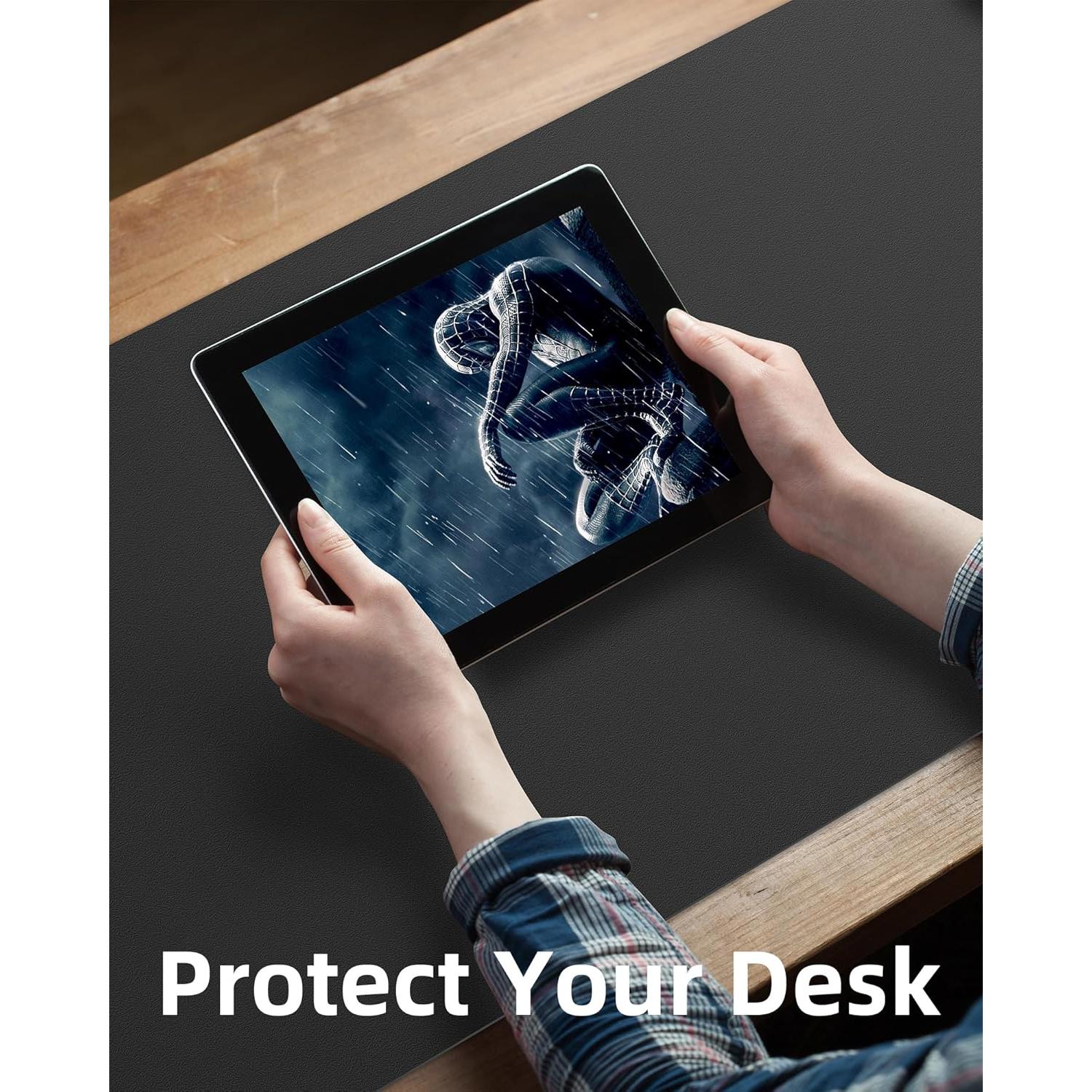 Alfombrilla de escritorio grande AFIING D-4817 Negra 121.9x43.2 cm