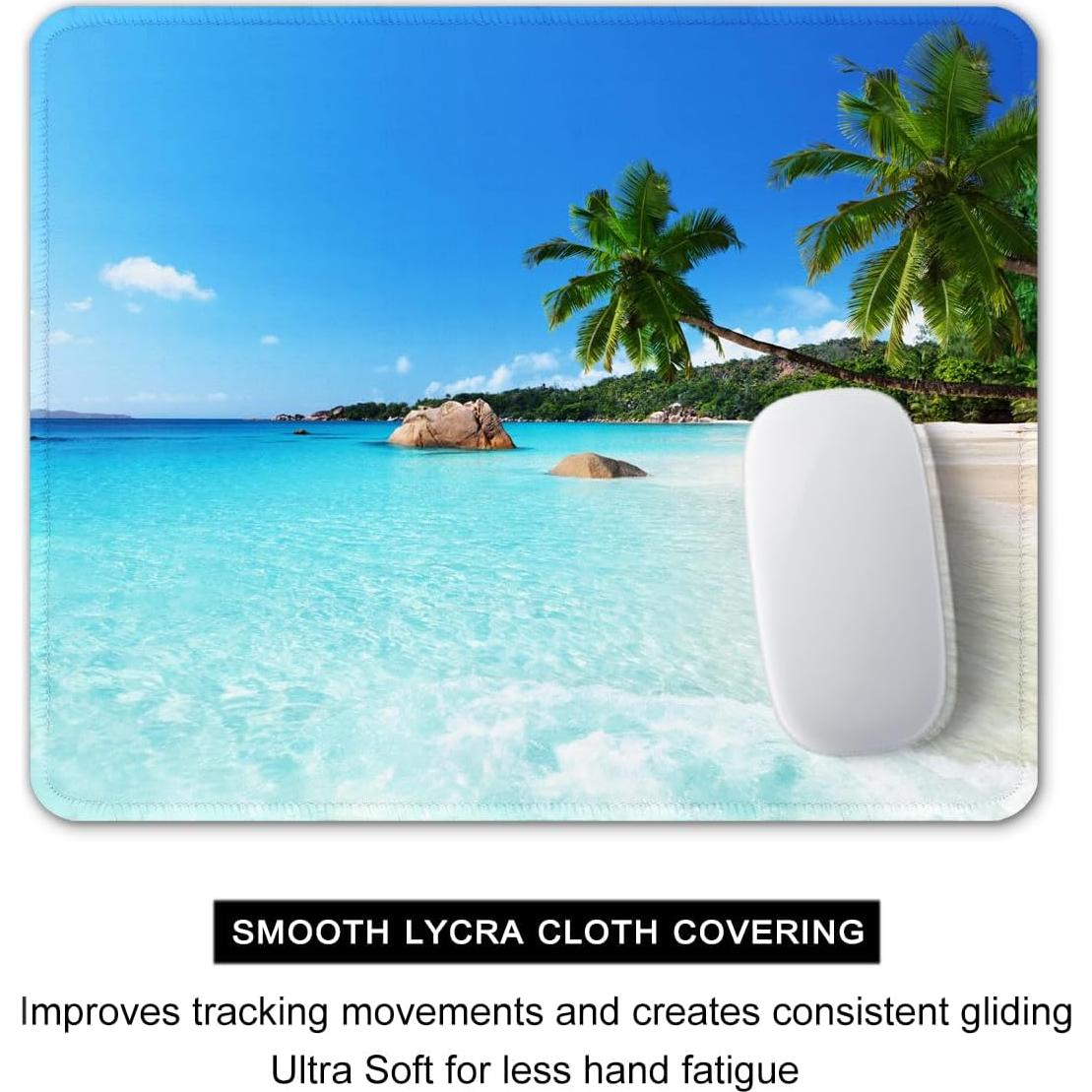 Alfombrilla de Ratón Auhoahsil Playa 30x25 cm Goma Antideslizante