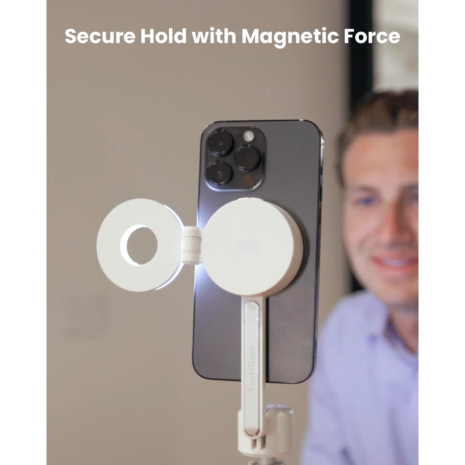 Luz de Selfie Magnética KraftGeek para iPhone MagSafe Blanca