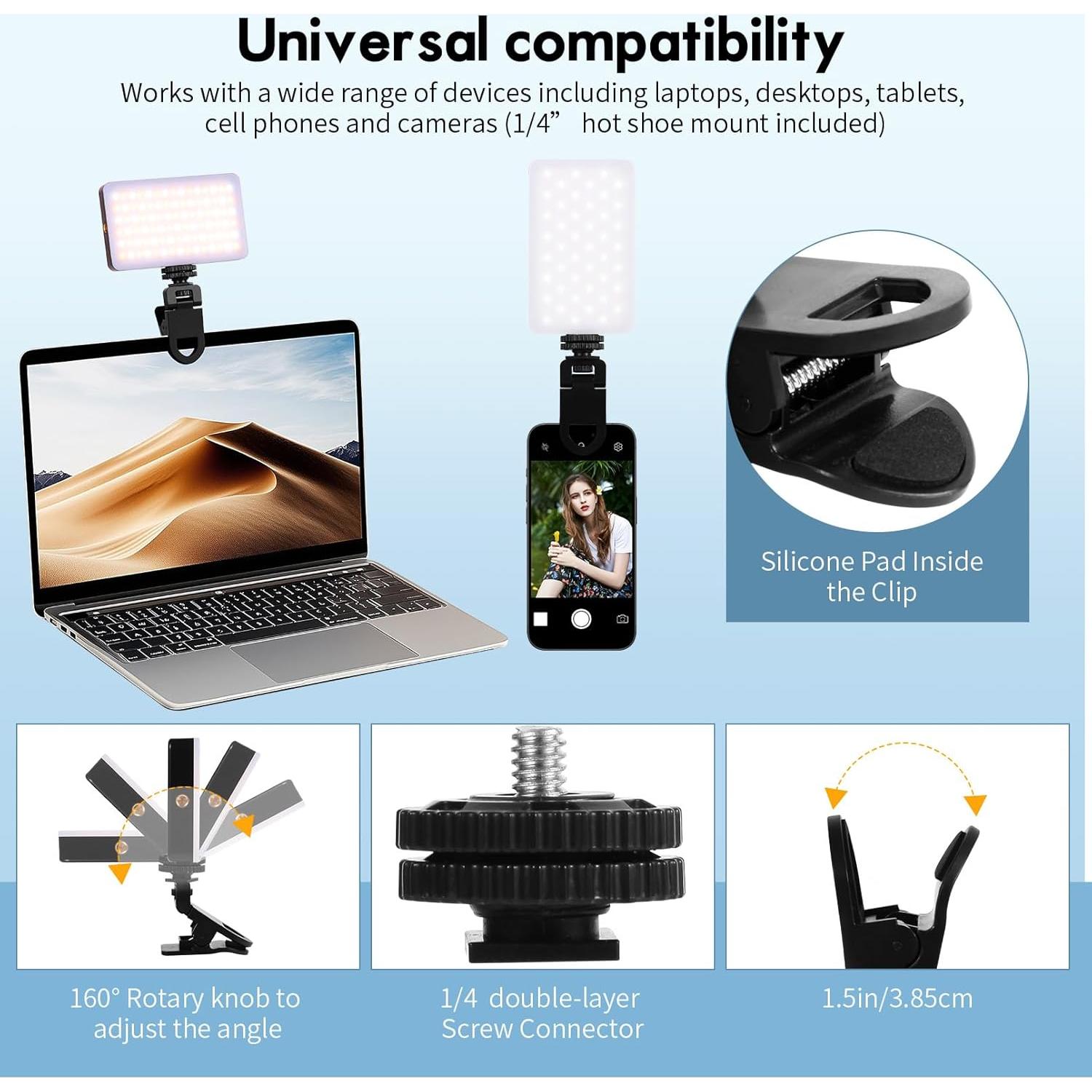 Luz Selfie Portátil YCSXhandpick 90 LED 3 Modos Ajustable