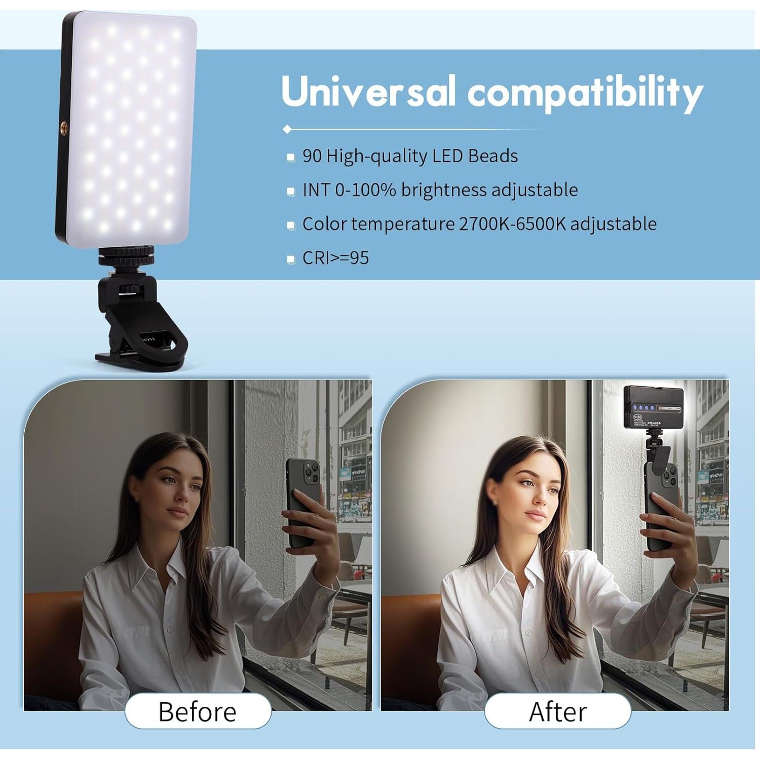 Luz Selfie Portátil YCSXhandpick 90 LED 3 Modos Ajustable