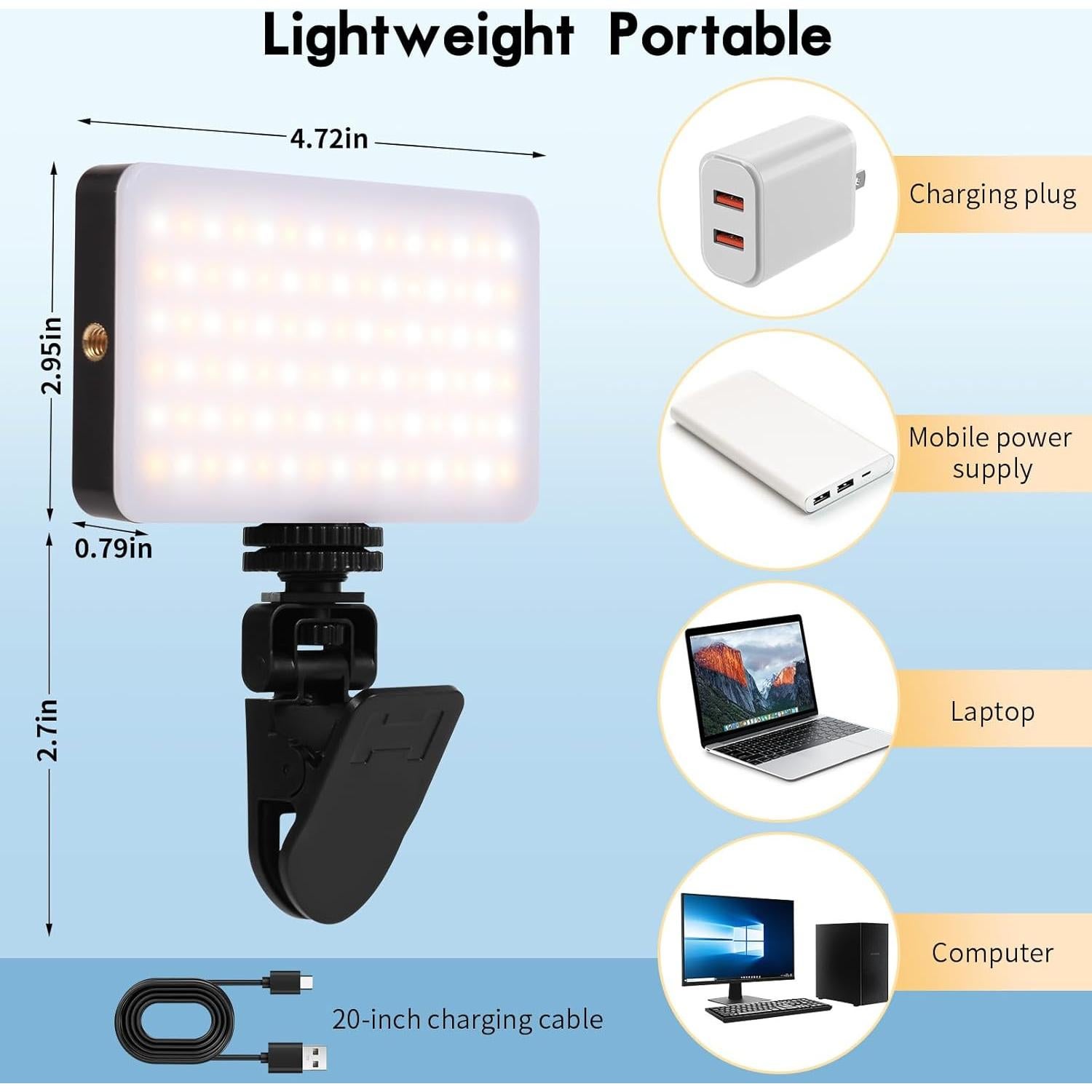 Luz Selfie Portátil YCSXhandpick 90 LED 3 Modos Ajustable