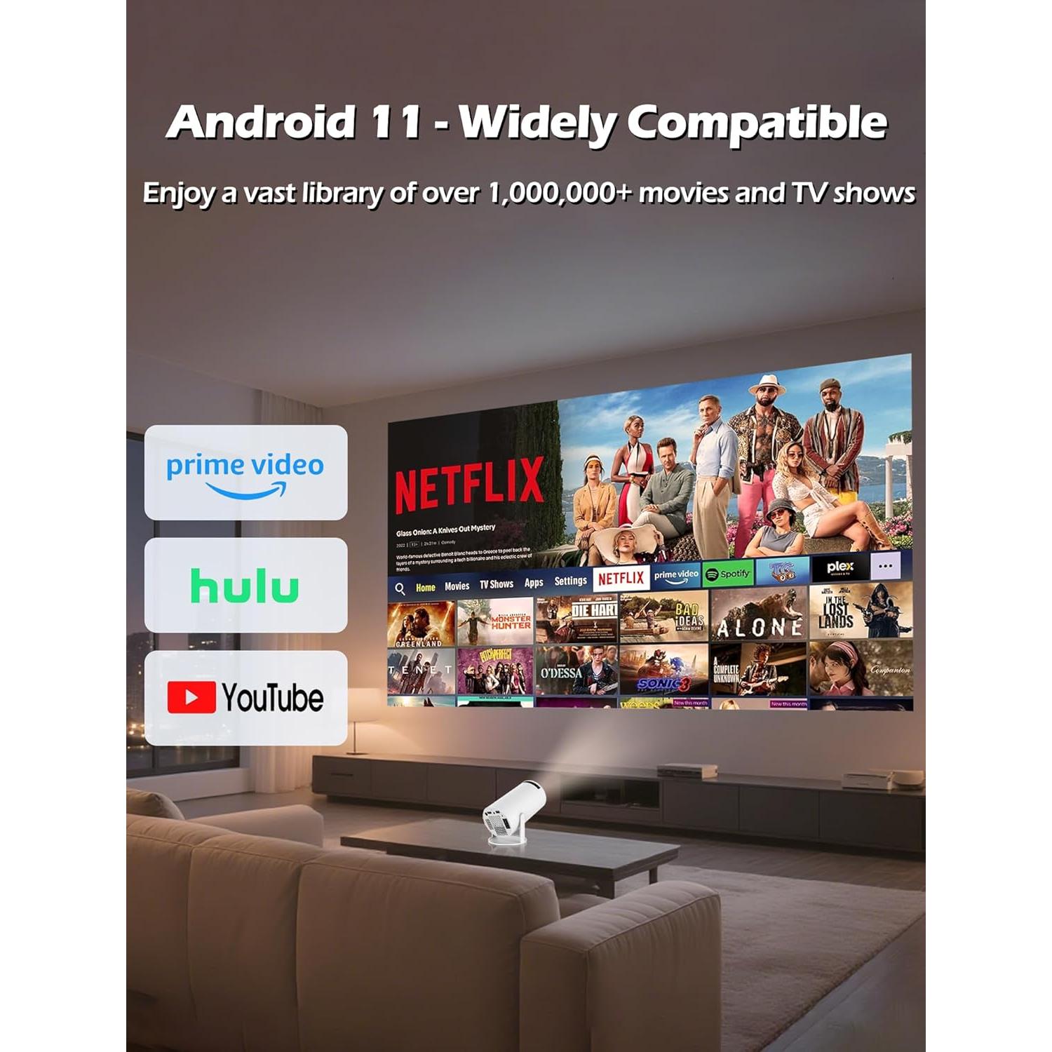 Proyector Portátil 4K WellSonic Hy300 Pro+ con WiFi y Bluetooth