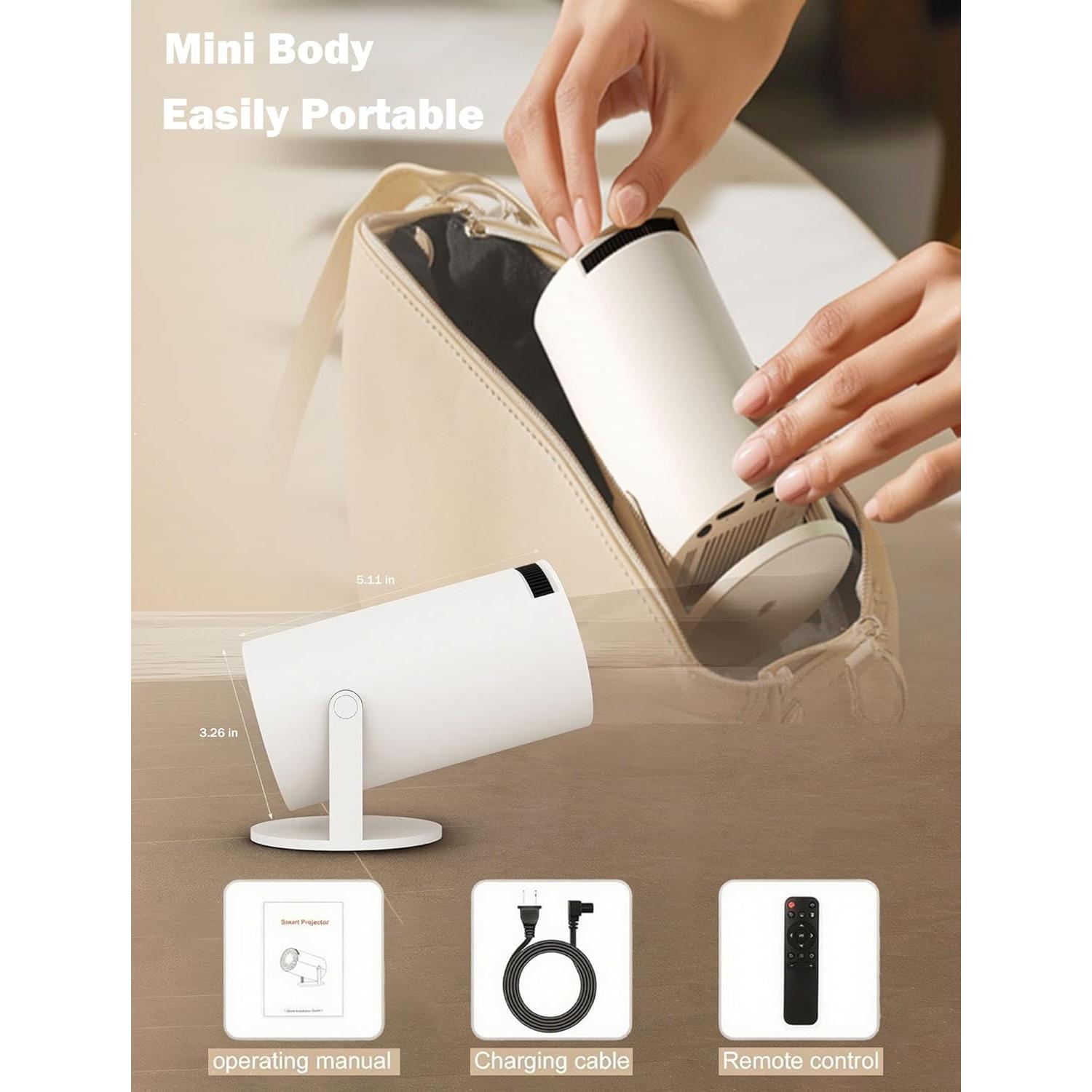 Proyector Portátil 4K WellSonic Hy300 Pro+ con WiFi y Bluetooth