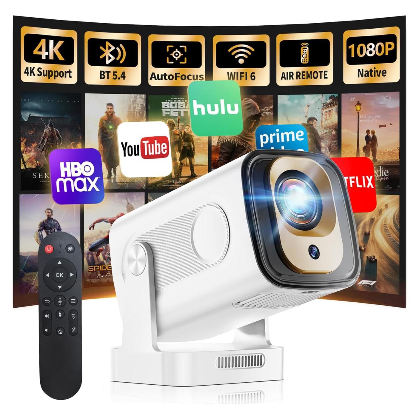 Proyector Mini Nonete 1080P WiFi 6 Bluetooth 5.4 Portátil