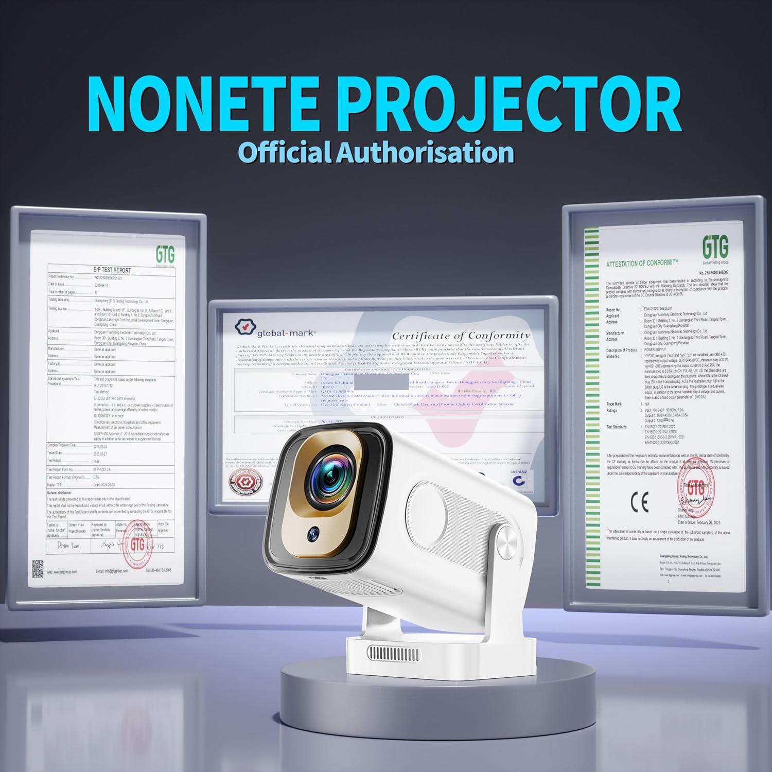 Proyector Mini Nonete 1080P WiFi 6 Bluetooth 5.4 Portátil