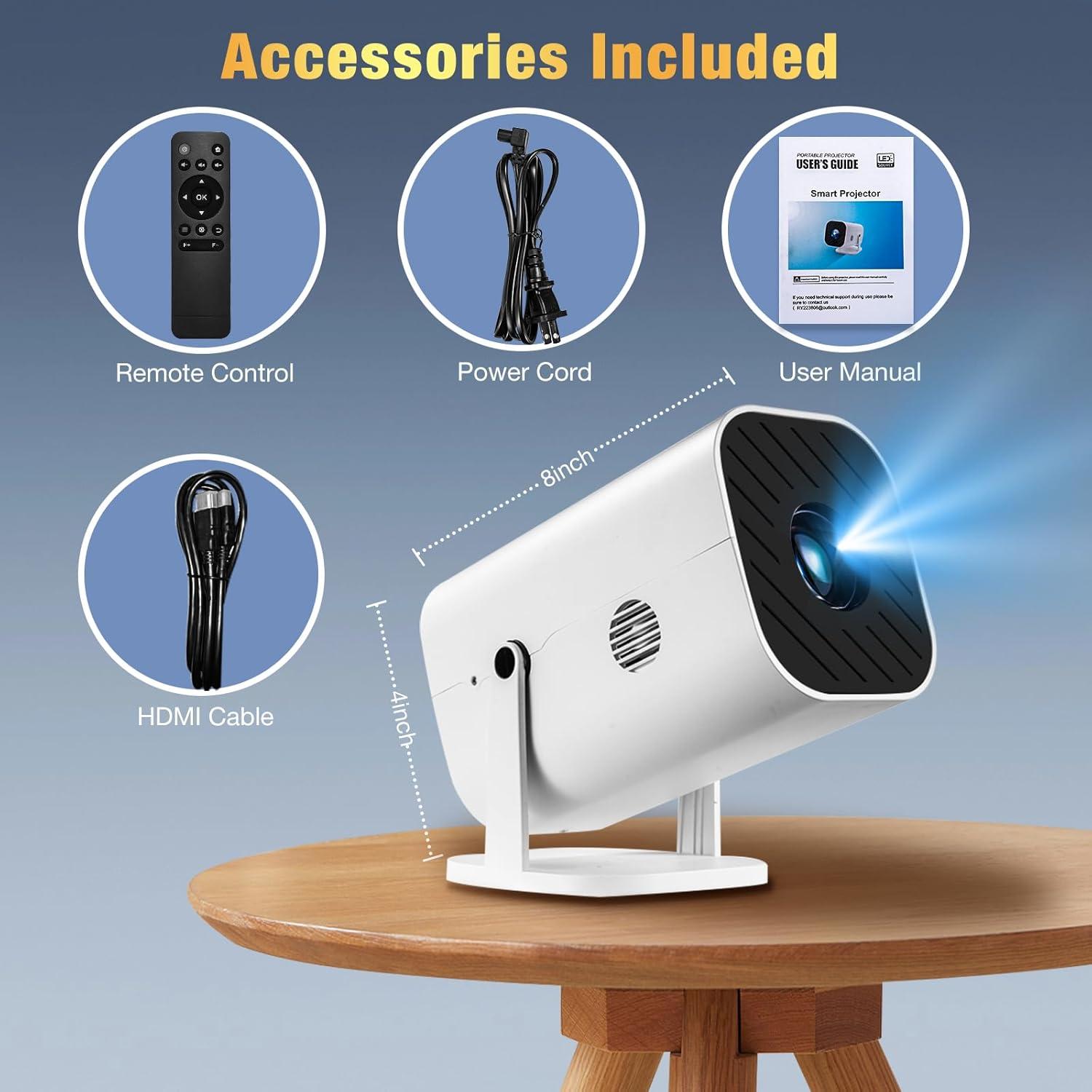 Proyector Mini YGSKK Nativo 1080P Wi-Fi 6 Bluetooth 5.3