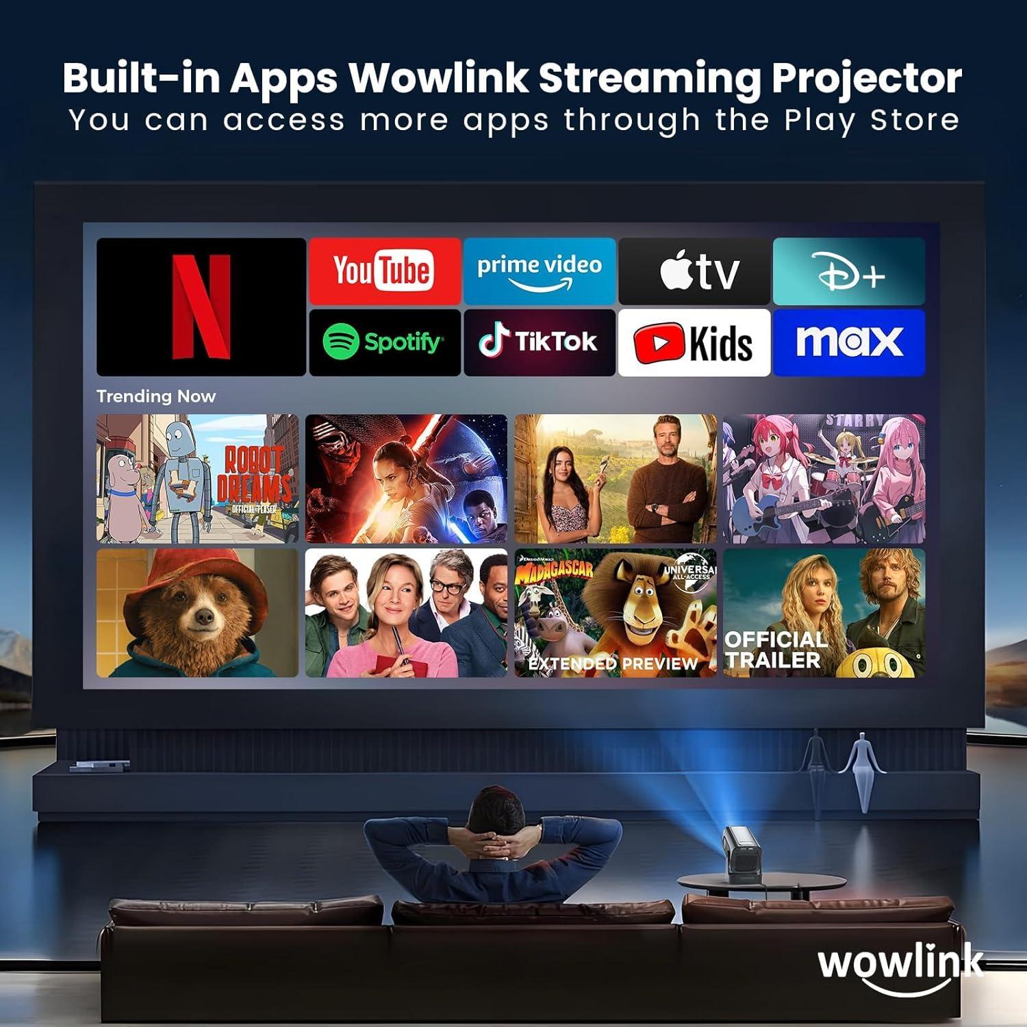 Proyector Mini Portátil Wowlink W206 1080P WiFi 6 Bluetooth 5.4