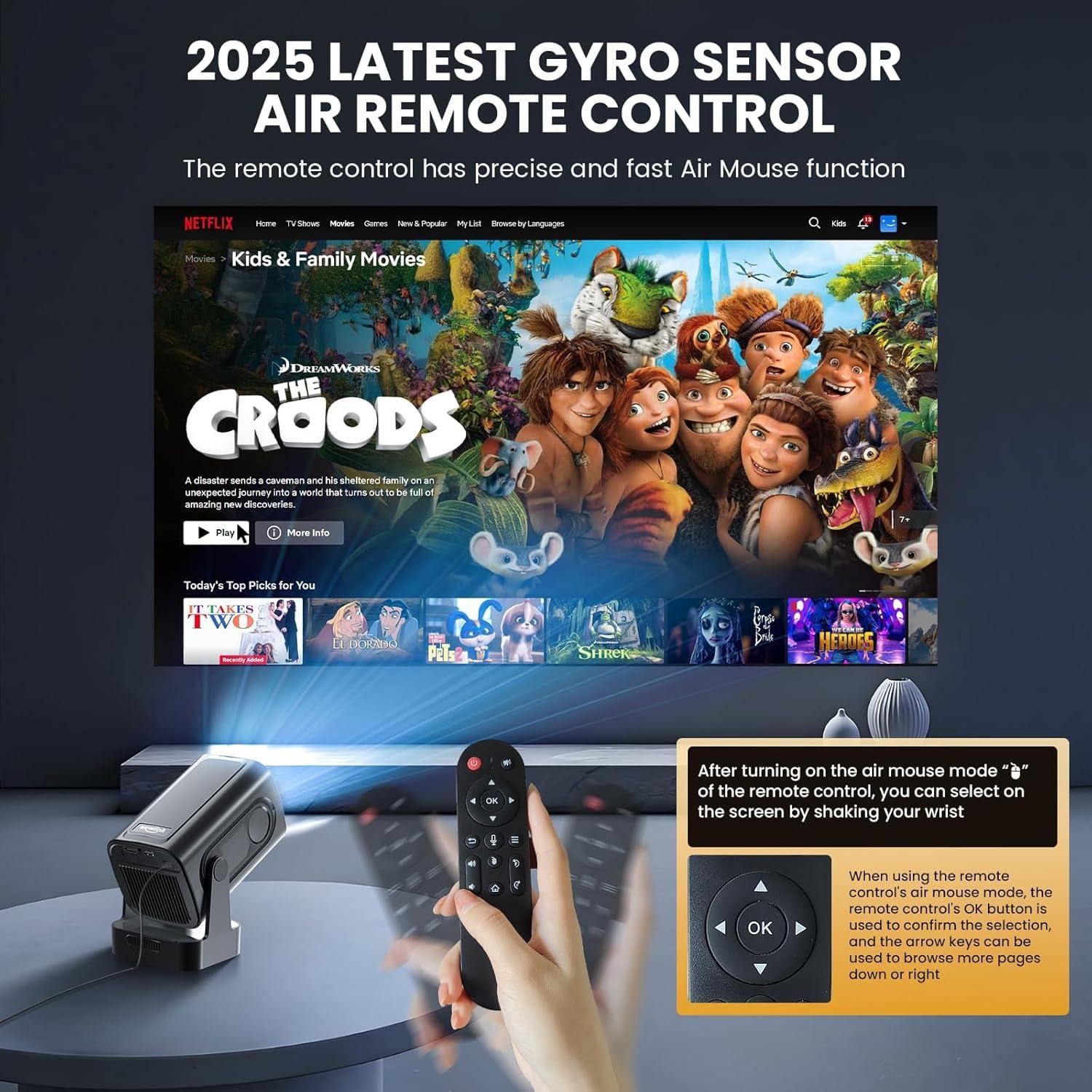 Proyector Mini Portátil Wowlink W206 1080P WiFi 6 Bluetooth 5.4