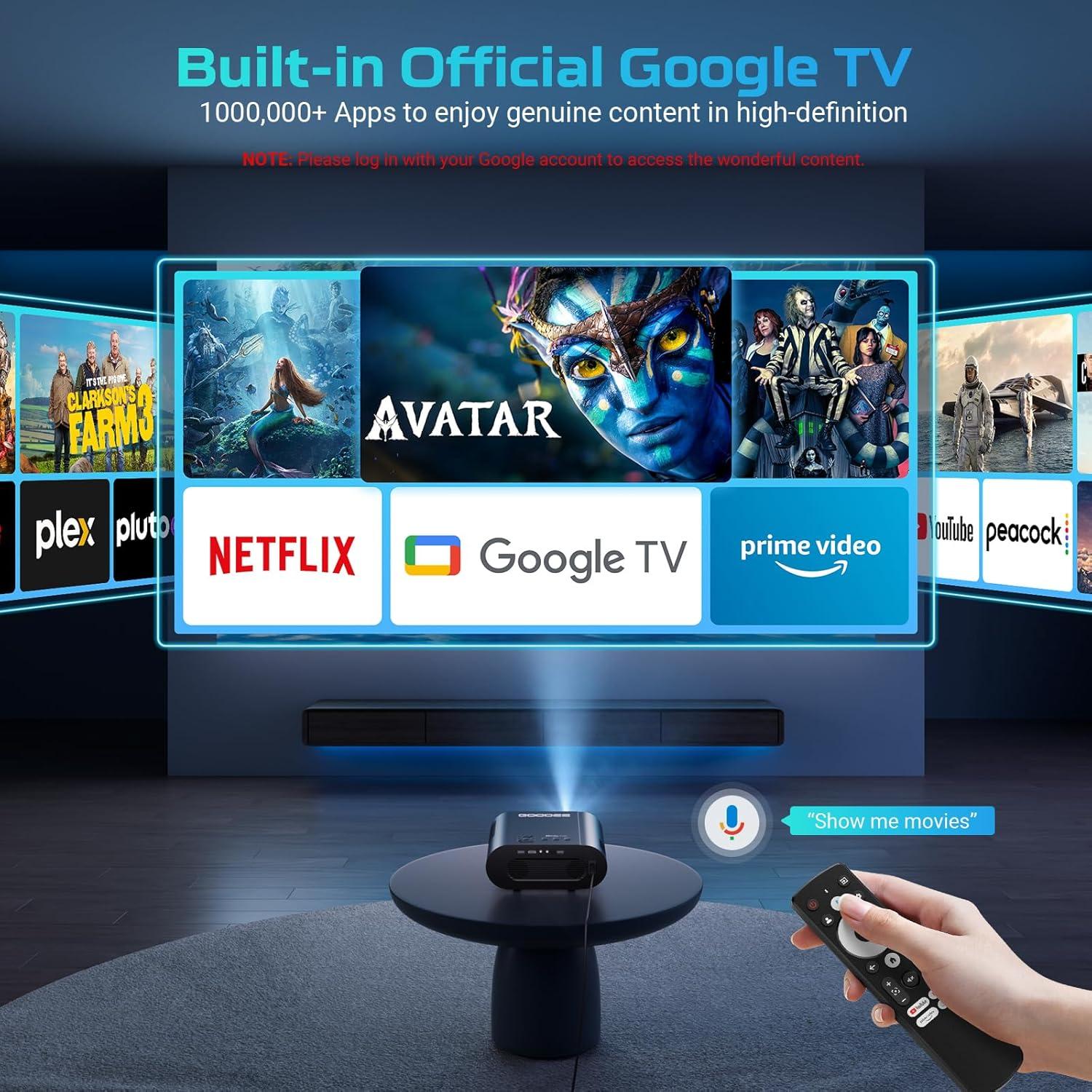 Proyector Inteligente GooDee 4K UHD con Google TV y WiFi