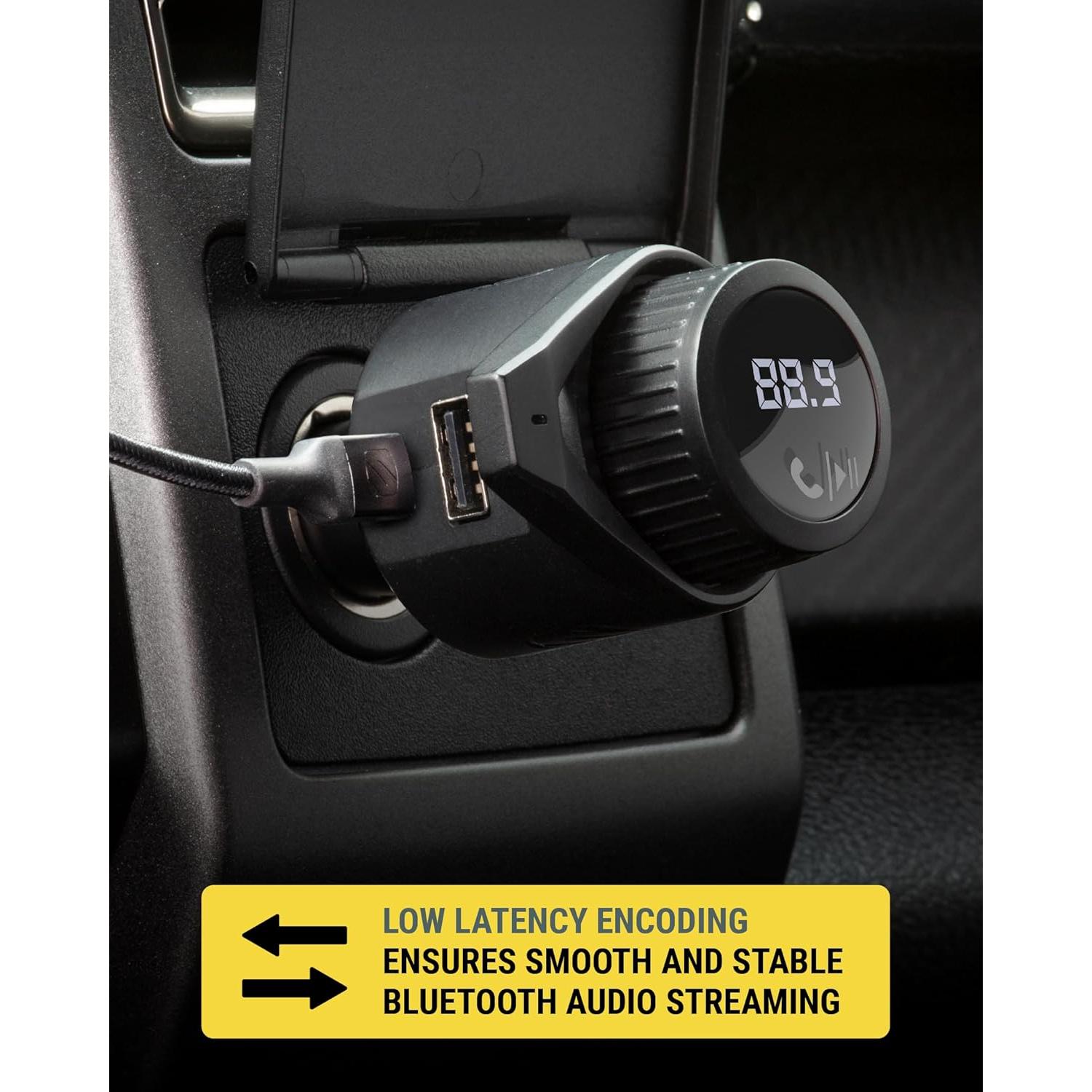 Transmisor FM Bluetooth Scosche BTFM9 para coche, carga USB-C