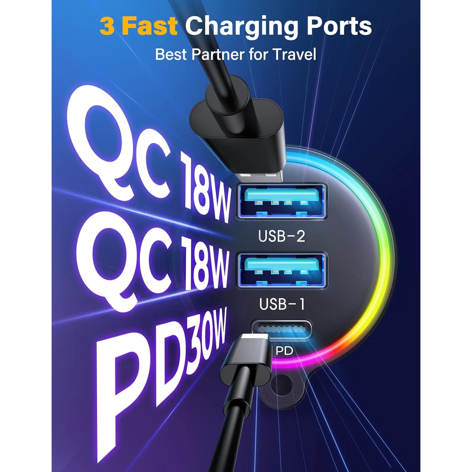 Adaptador Bluetooth 5.4 JOYROOM JR-CL18 Coche 66W 3 Puertos