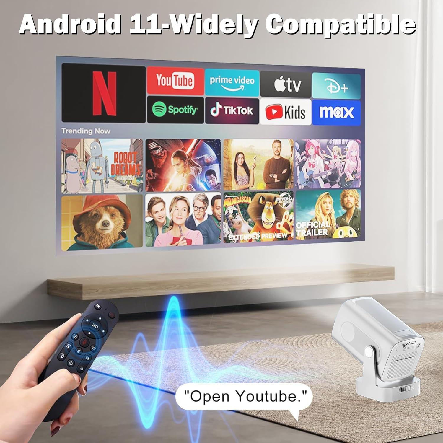 Proyector Portátil 1080P WellSonic con WiFi 6 y Bluetooth 5.4