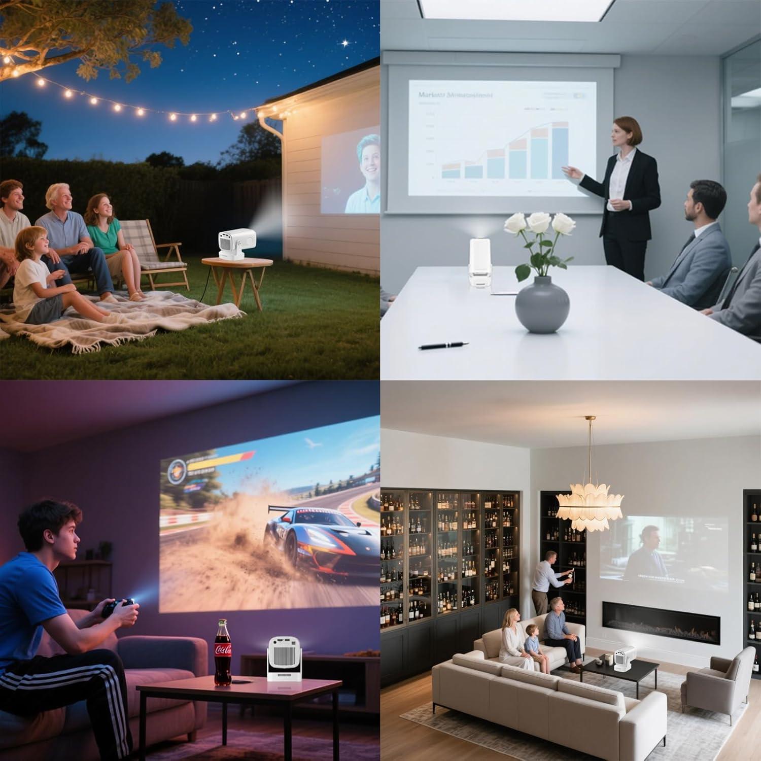 Proyector Portátil 1080P WellSonic con WiFi 6 y Bluetooth 5.4