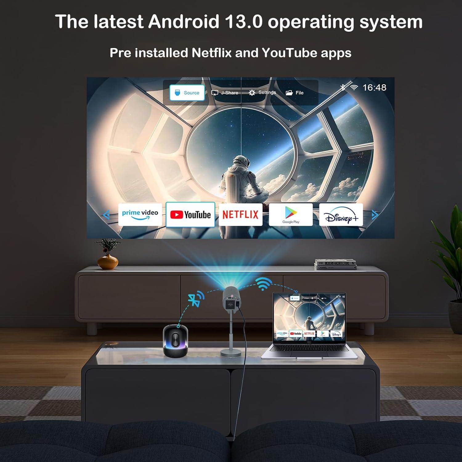 Proyector Mini Portátil Yidedraw TS-3 Pro 1080P WiFi 6 350 Lúmenes