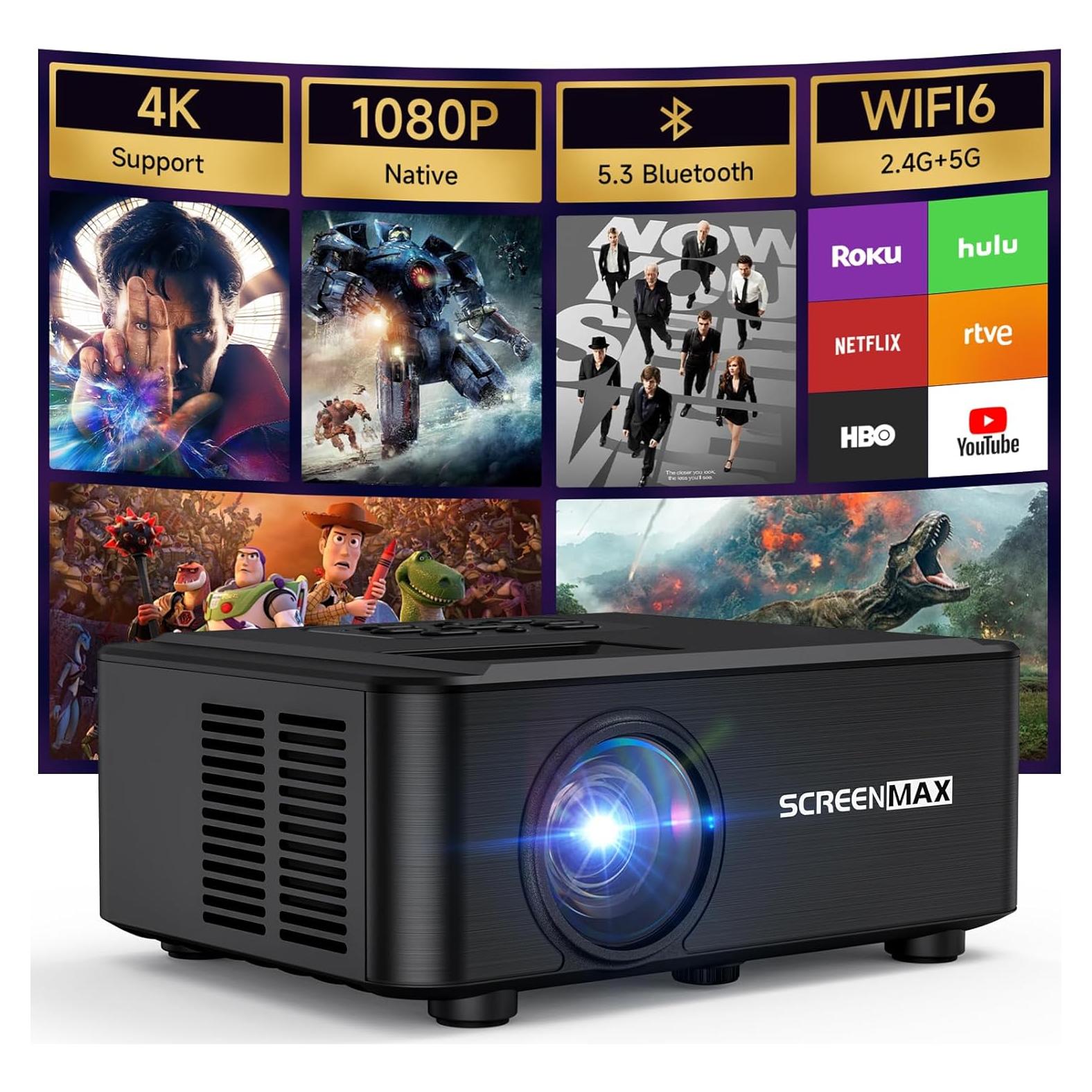 Proyector Full HD SCREENMAX SP133D 1080P Bluetooth WiFi 6