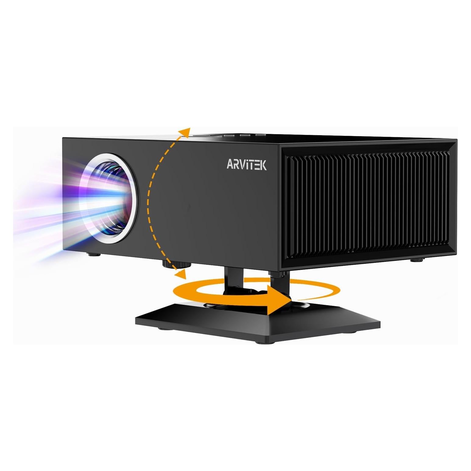 Proyector Inteligente Arvitek 1080P WiFi Bluetooth Soporte 360°