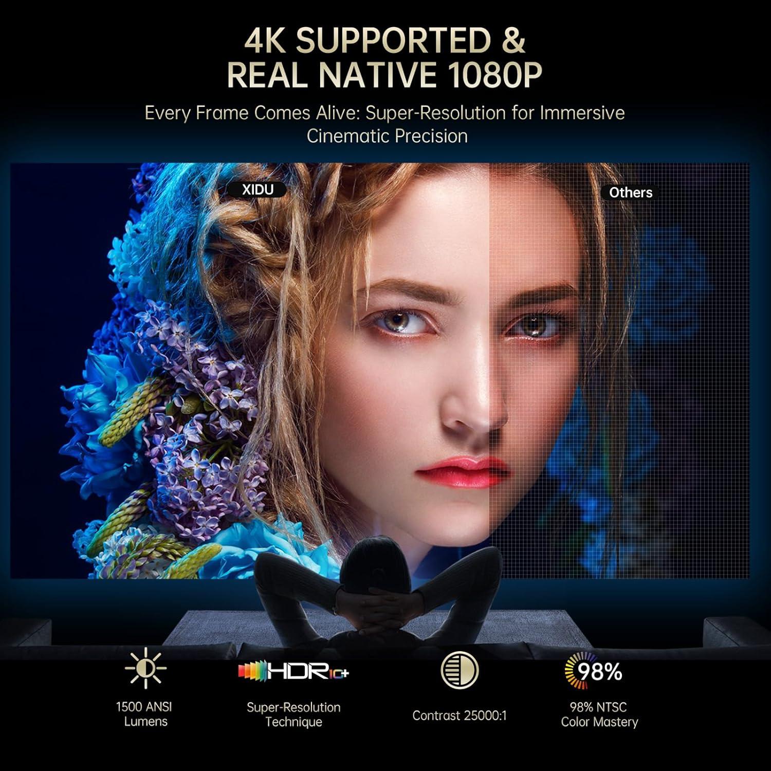 Proyector 4K XIDU PhilScene S31 WiFi Bluetooth 1500 ANSI