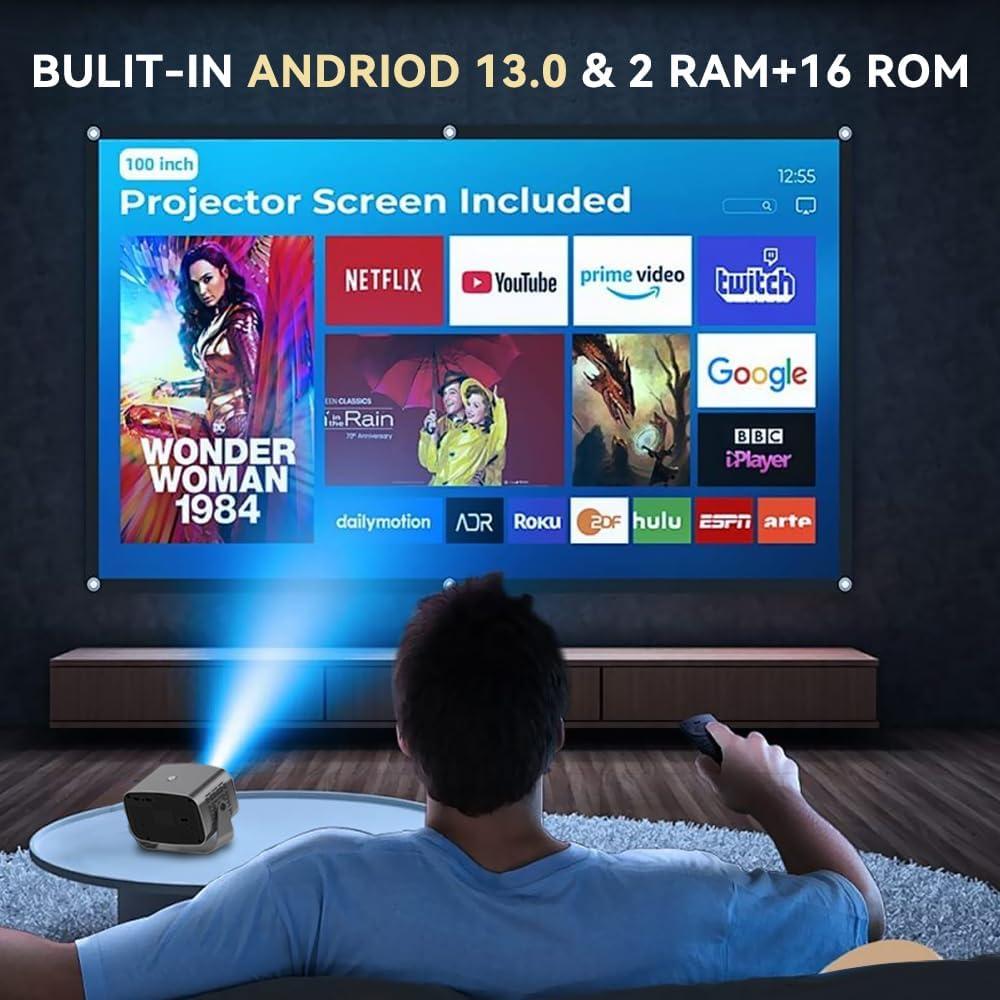 Proyector Inteligente LONAISCI 720P HDR10 WiFi Bluetooth 5.2