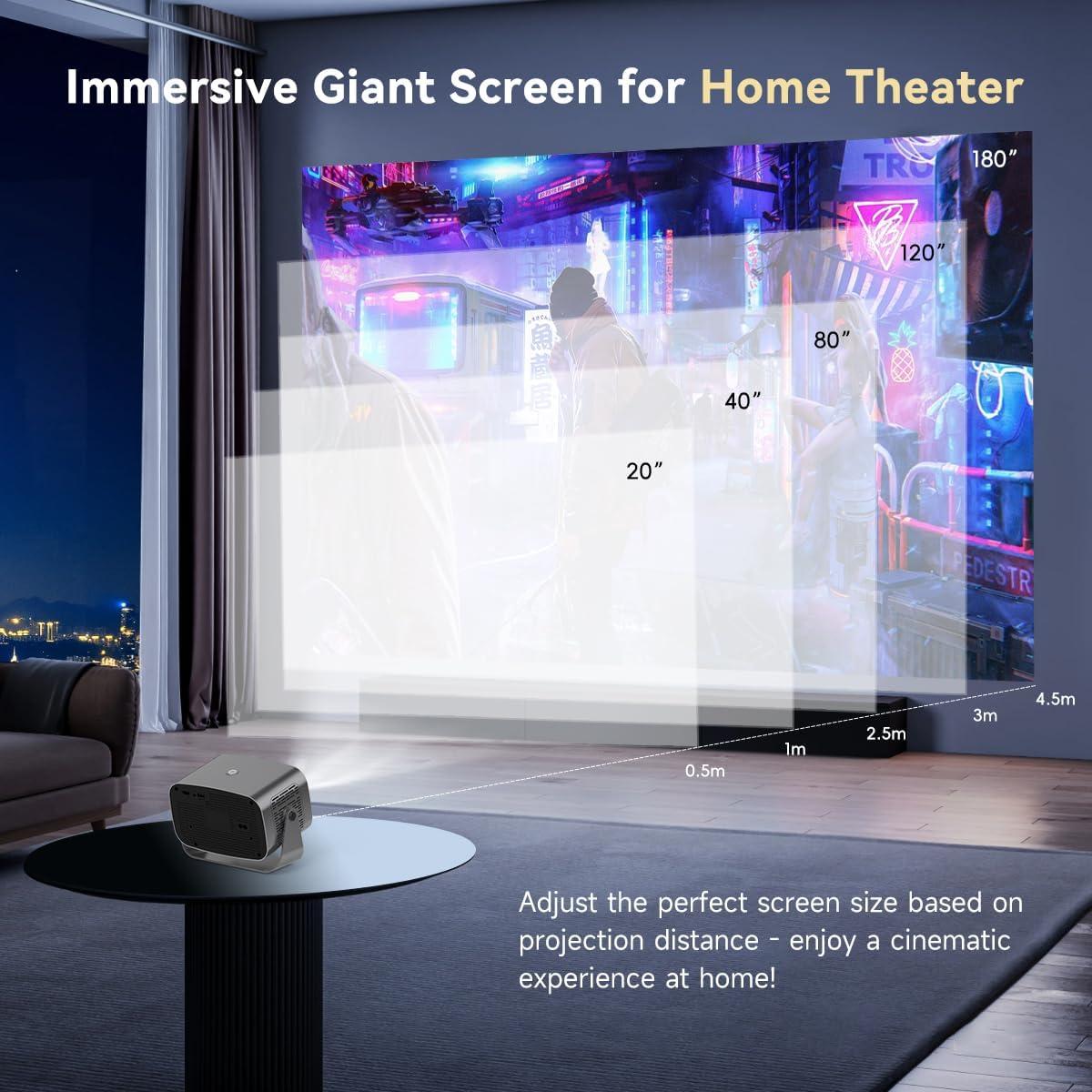 Proyector Inteligente LONAISCI 720P HDR10 WiFi Bluetooth 5.2