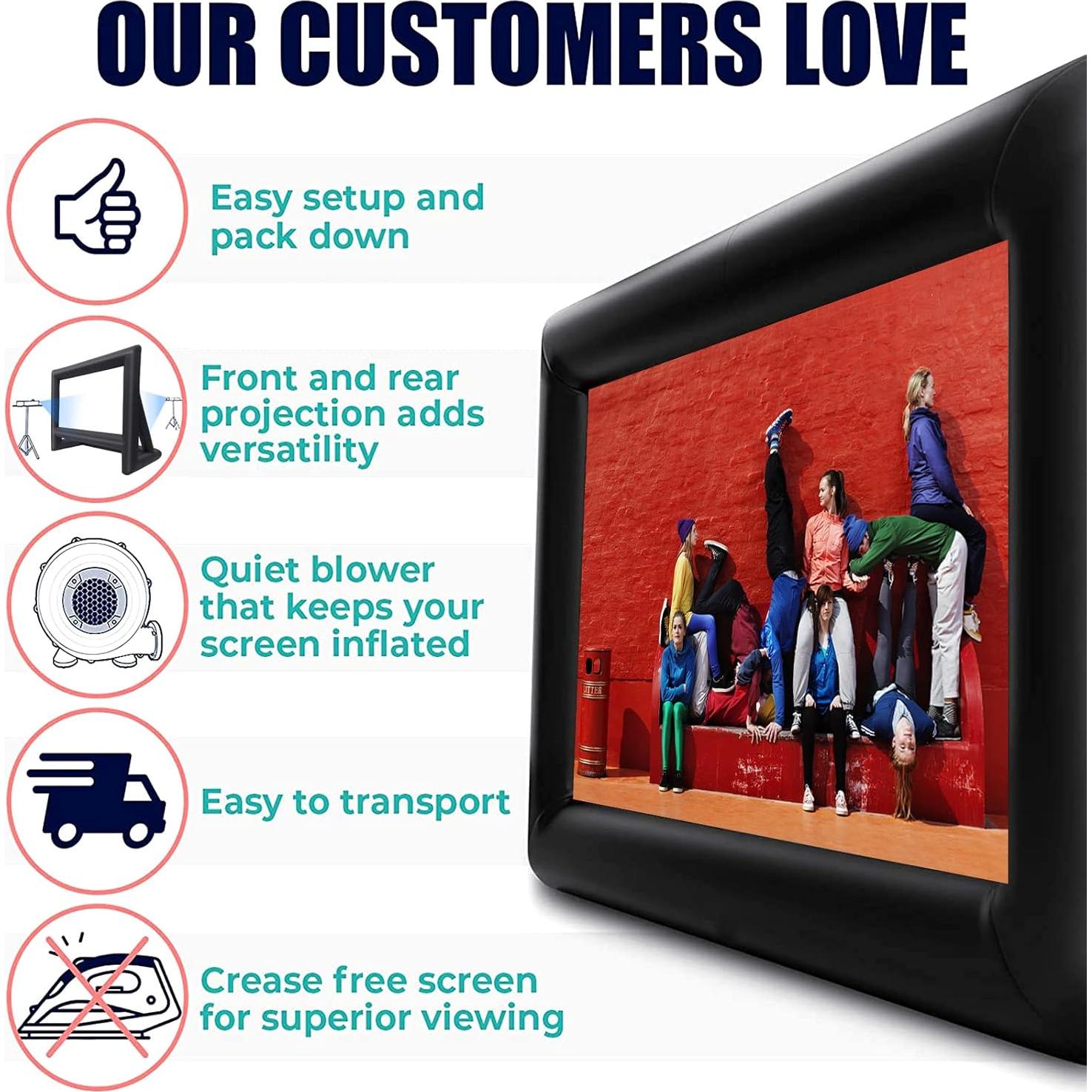 Pantalla de Proyector Inflable 6 m GYUEM - Doble Cara, Portátil