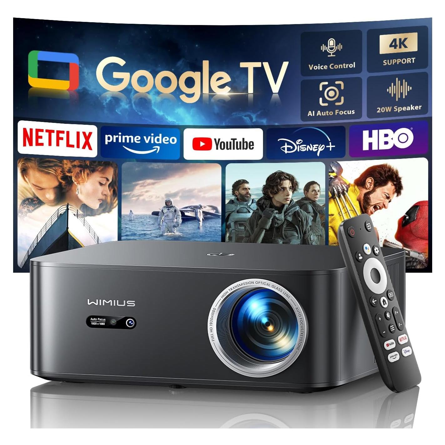 Proyector WiMiUS K13 4K Inteligente con Google TV y Wi-Fi 6