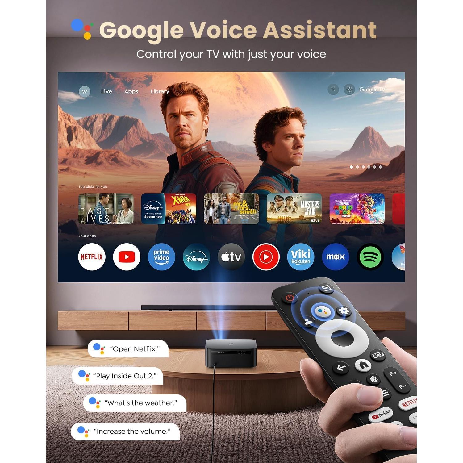 Proyector WiMiUS K13 4K Inteligente con Google TV y Wi-Fi 6