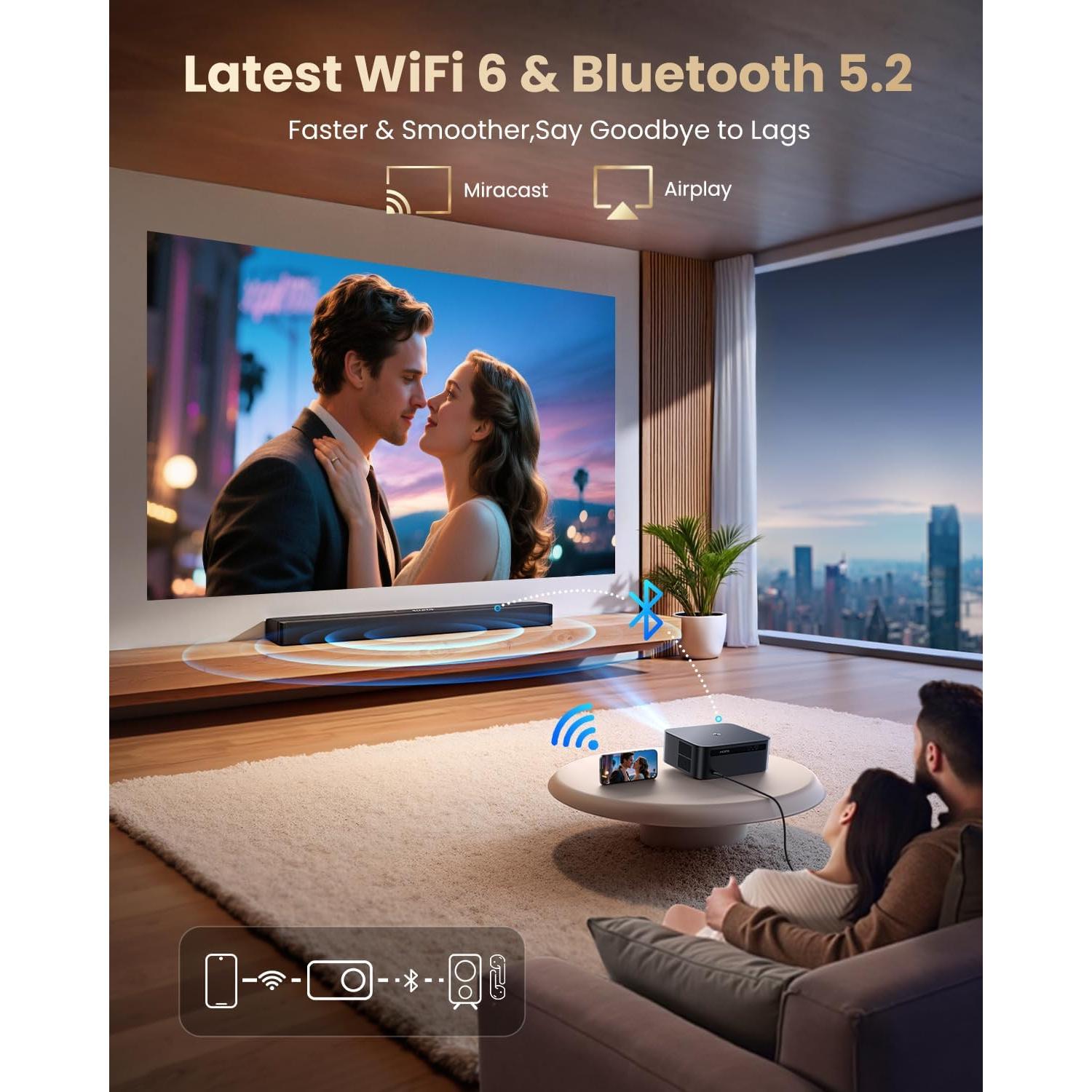 Proyector WiMiUS K13 4K Inteligente con Google TV y Wi-Fi 6