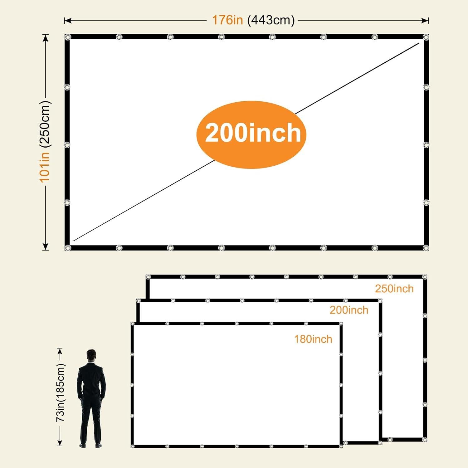 Pantalla de proyector 200" XINLEMY 4K HD Plegable 16:9