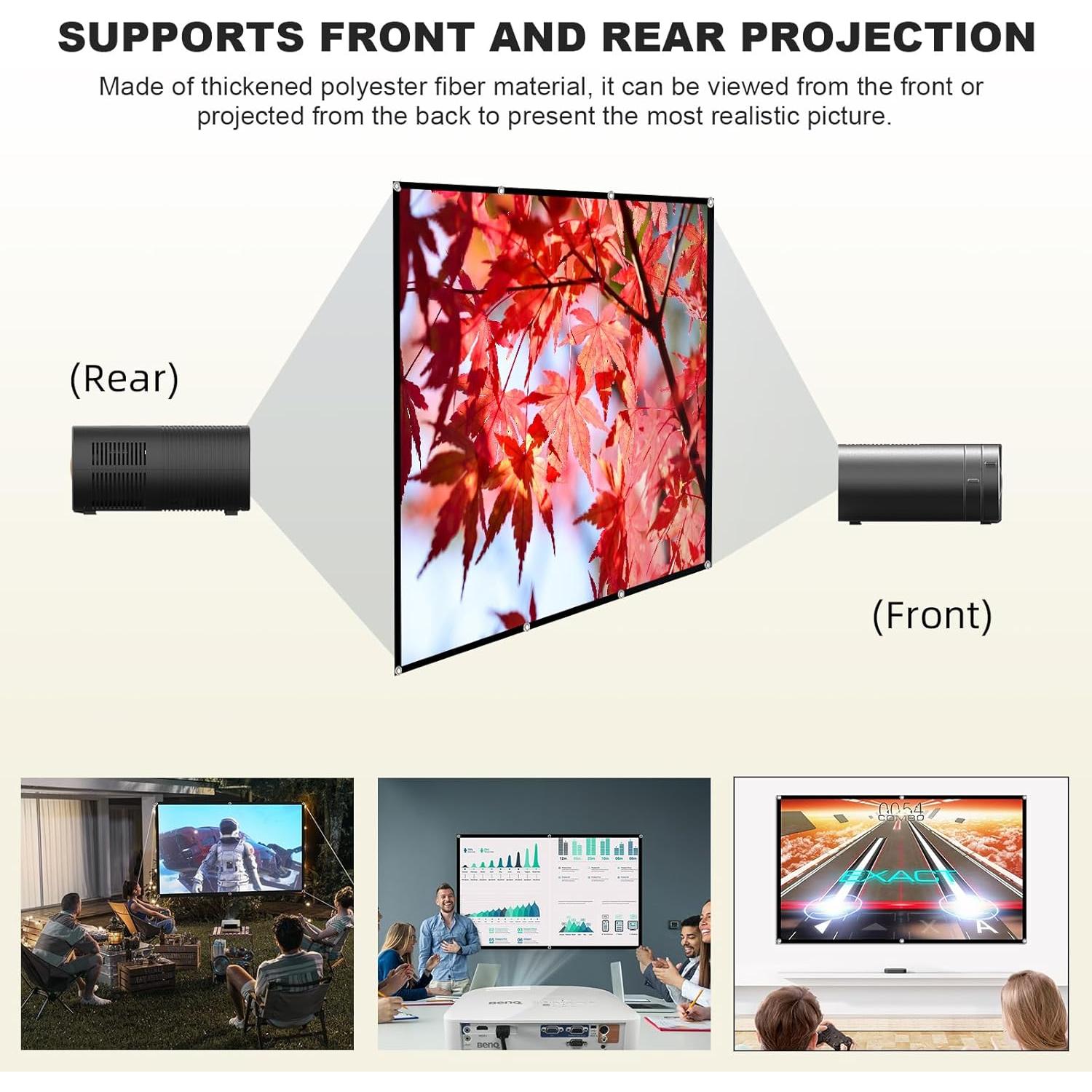 Pantalla de proyector 200" XINLEMY 4K HD Plegable 16:9