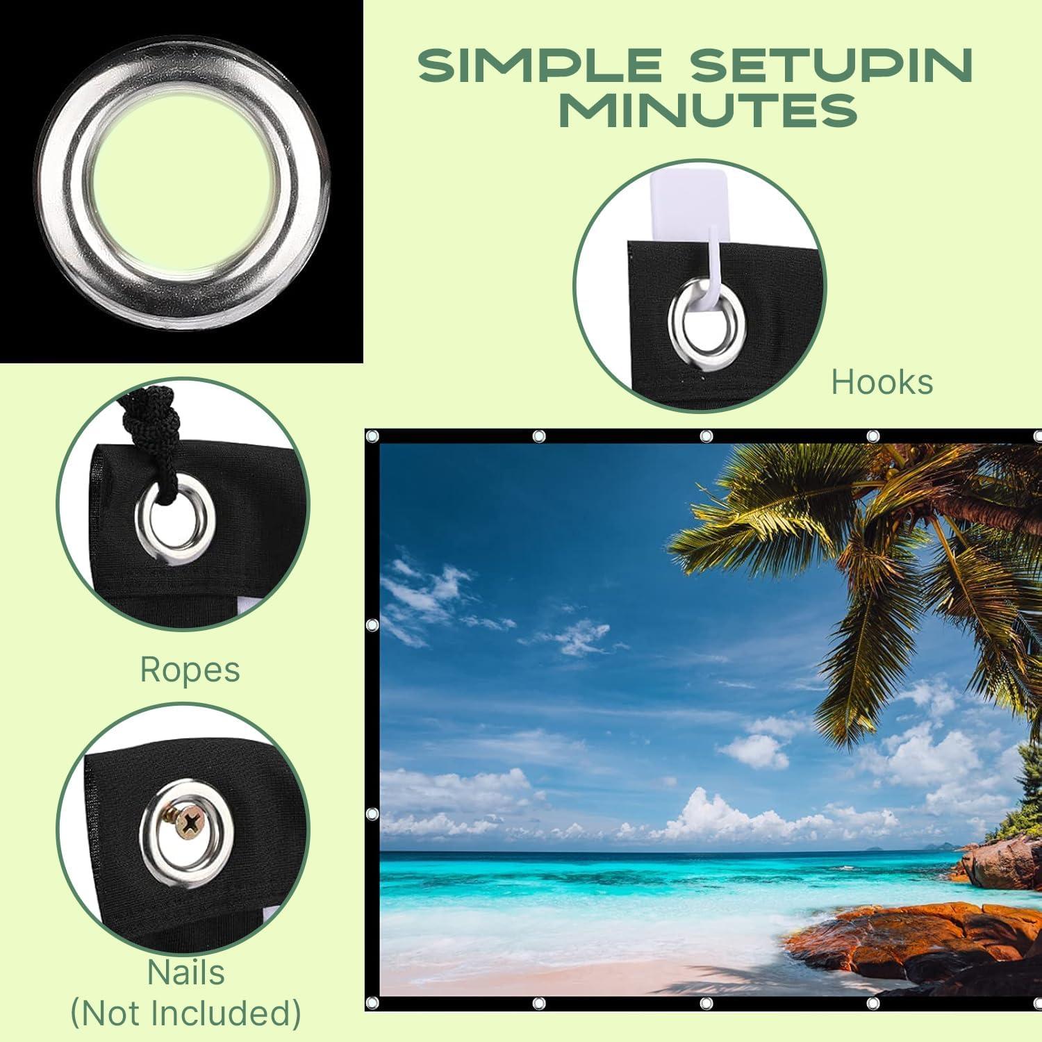 Pantalla de Proyector AAJK 100" Plegable 16:9 Lavable