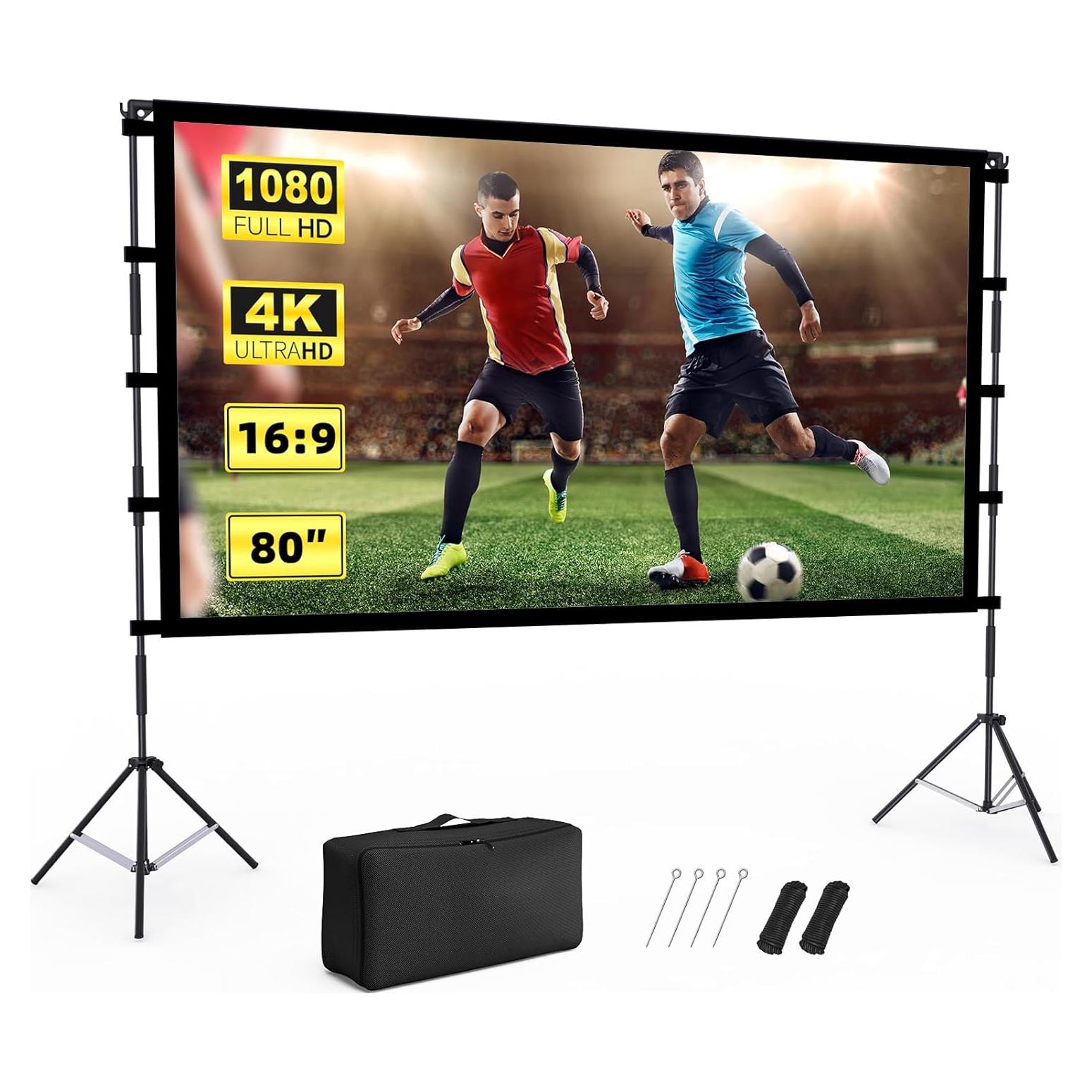 Pantalla de Proyector Vamvo 80" (203.2 cm) Plegable con Soporte
