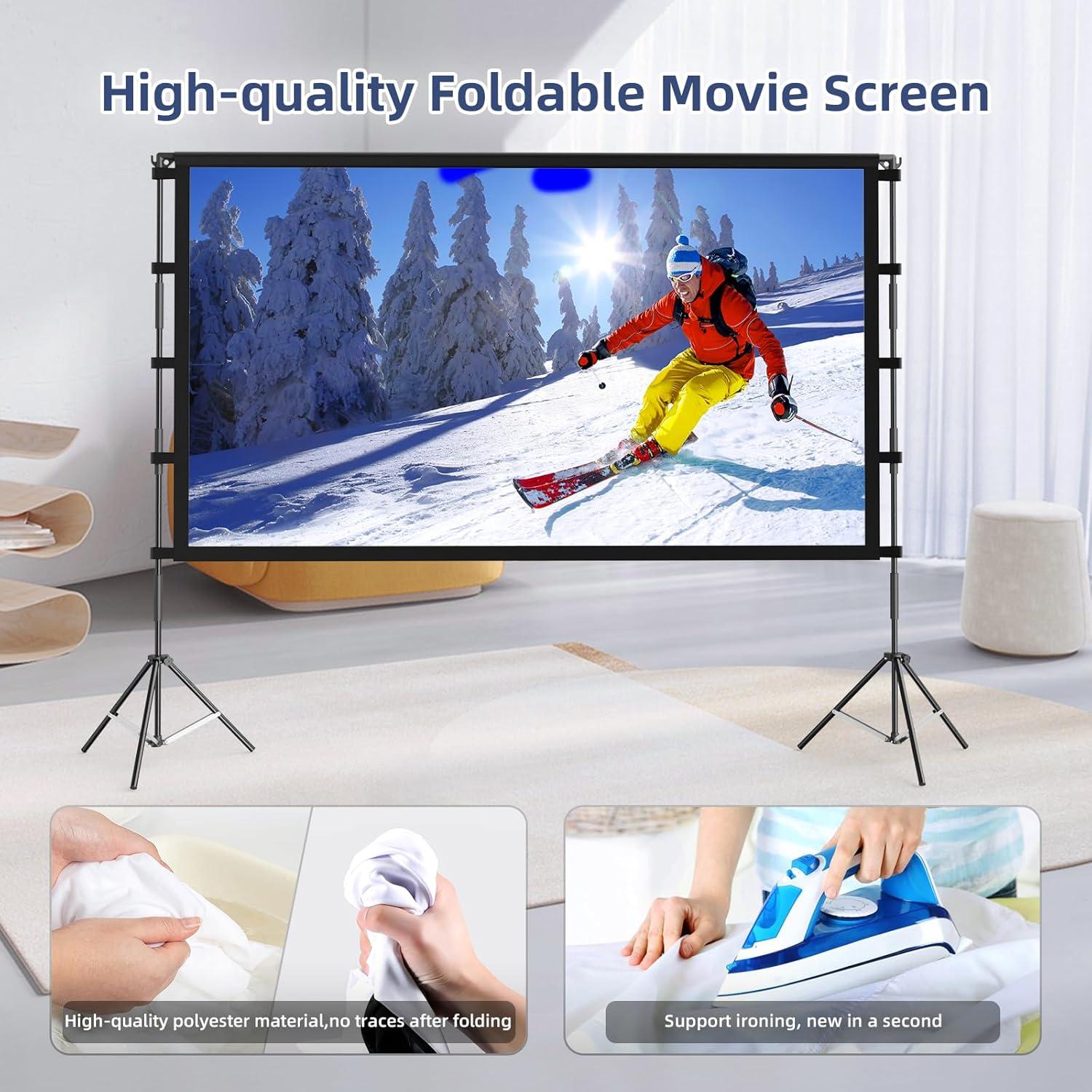 Pantalla de Proyector Vamvo 80" (203.2 cm) Plegable con Soporte