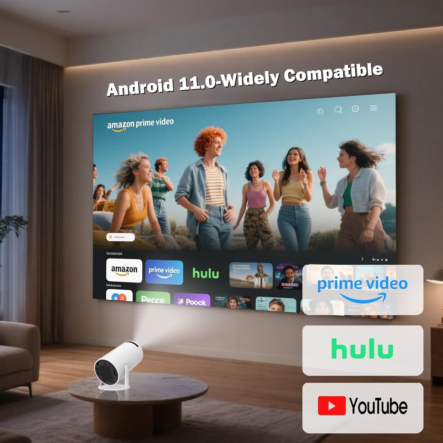 Mini Proyector Portátil WellSonic HY 300 RPO+ 4K WiFi6 Bluetooth