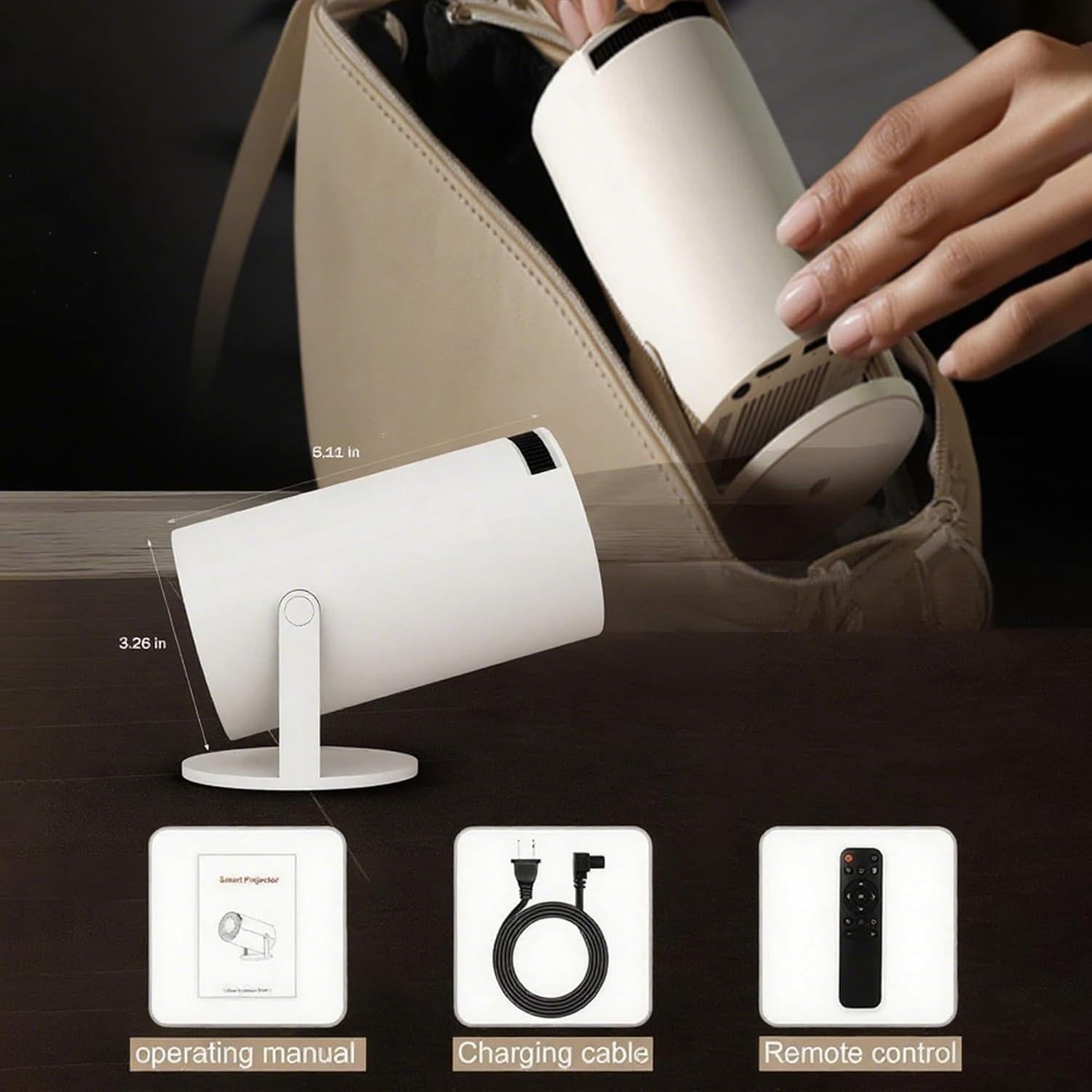 Mini Proyector Portátil WellSonic HY 300 RPO+ 4K WiFi6 Bluetooth