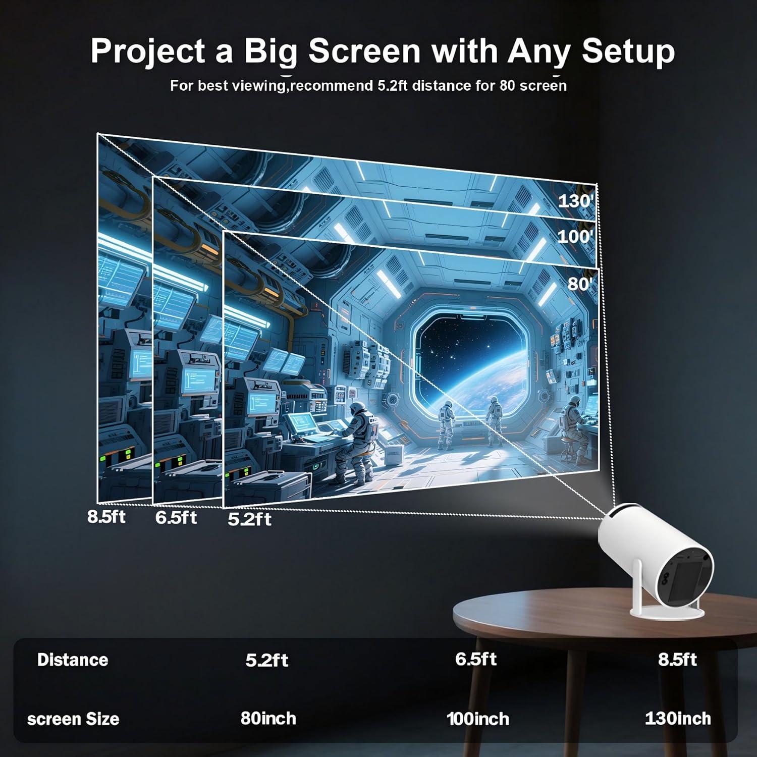 Mini Proyector Portátil WellSonic HY 300 RPO+ 4K WiFi6 Bluetooth