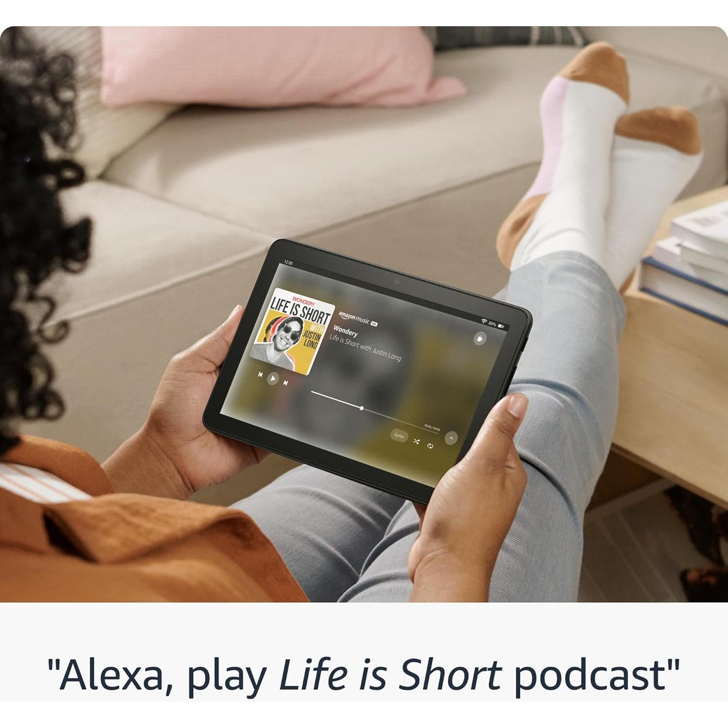 Amazon Fire HD 8 Plus tablet, 8” HD Display, 32 GB, 30% faster processor, 3GB RAM, wireless charging, (2022 release), Gray