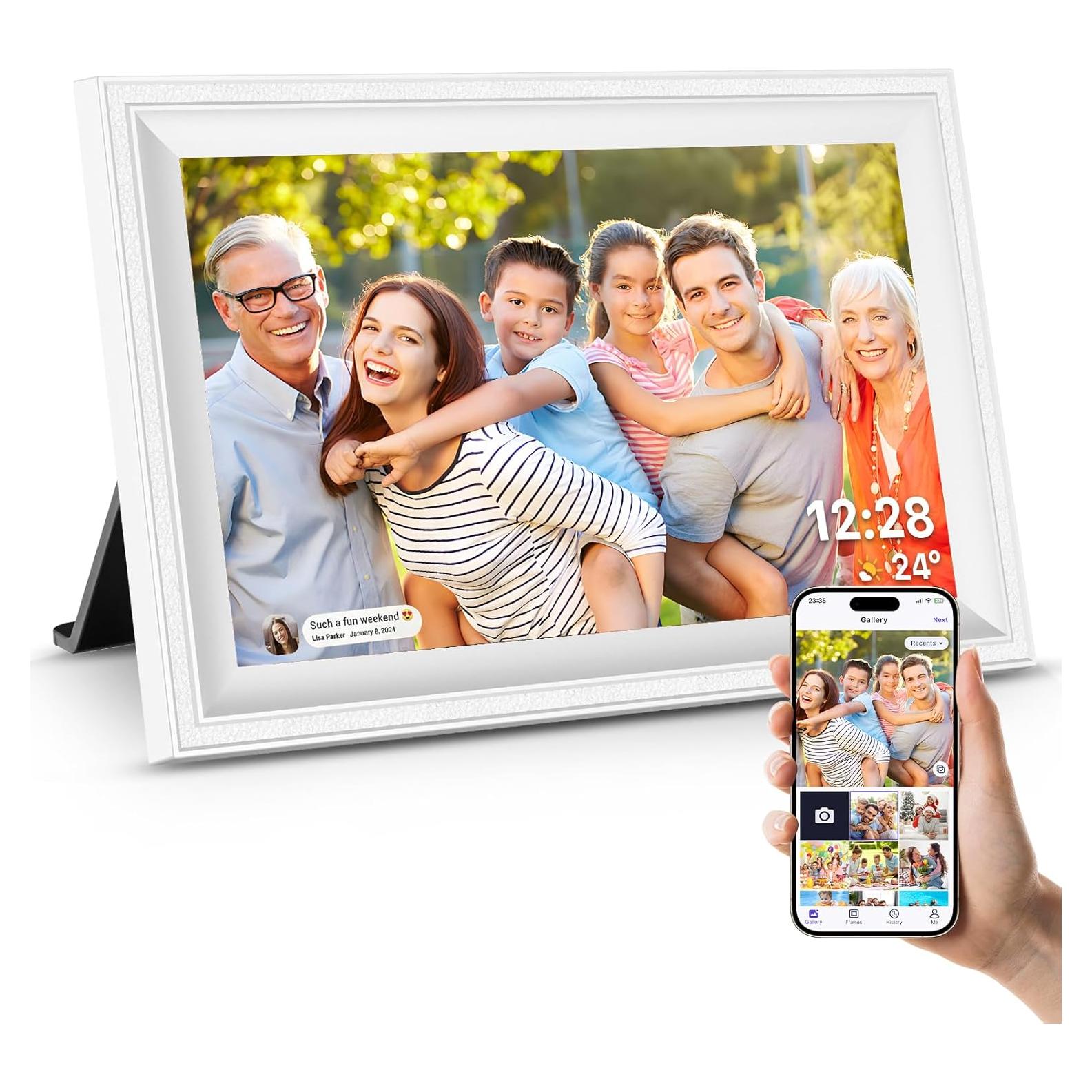 Marco de Fotos Digital JIUGEDPF 10.1" WiFi 16GB Blanco