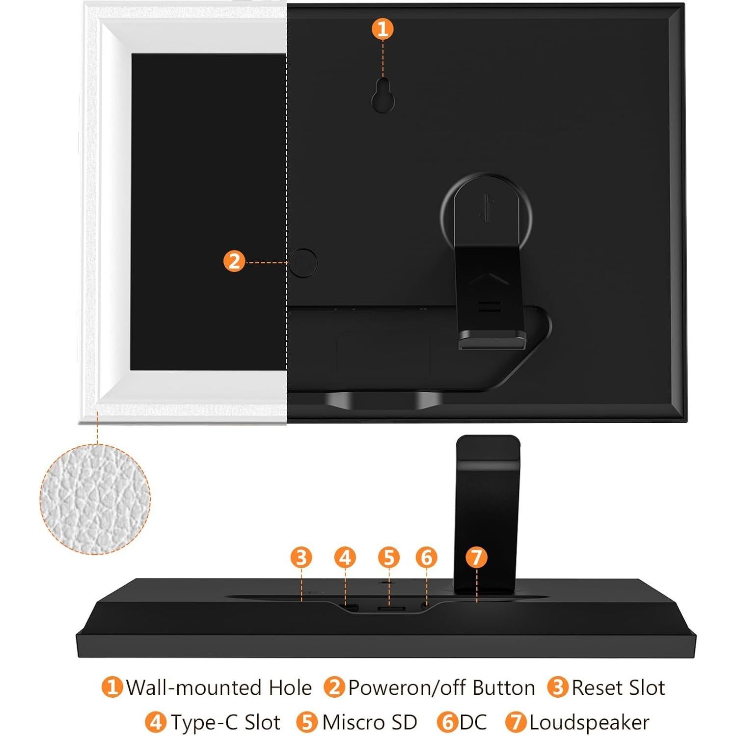 Marco de Fotos Digital JIUGEDPF 10.1" WiFi 16GB Blanco